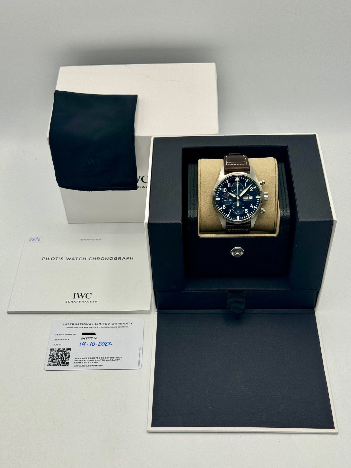 2022 IWC Pilot's Chronograph 43mm IW377714 Stainless Steel Blue Dial