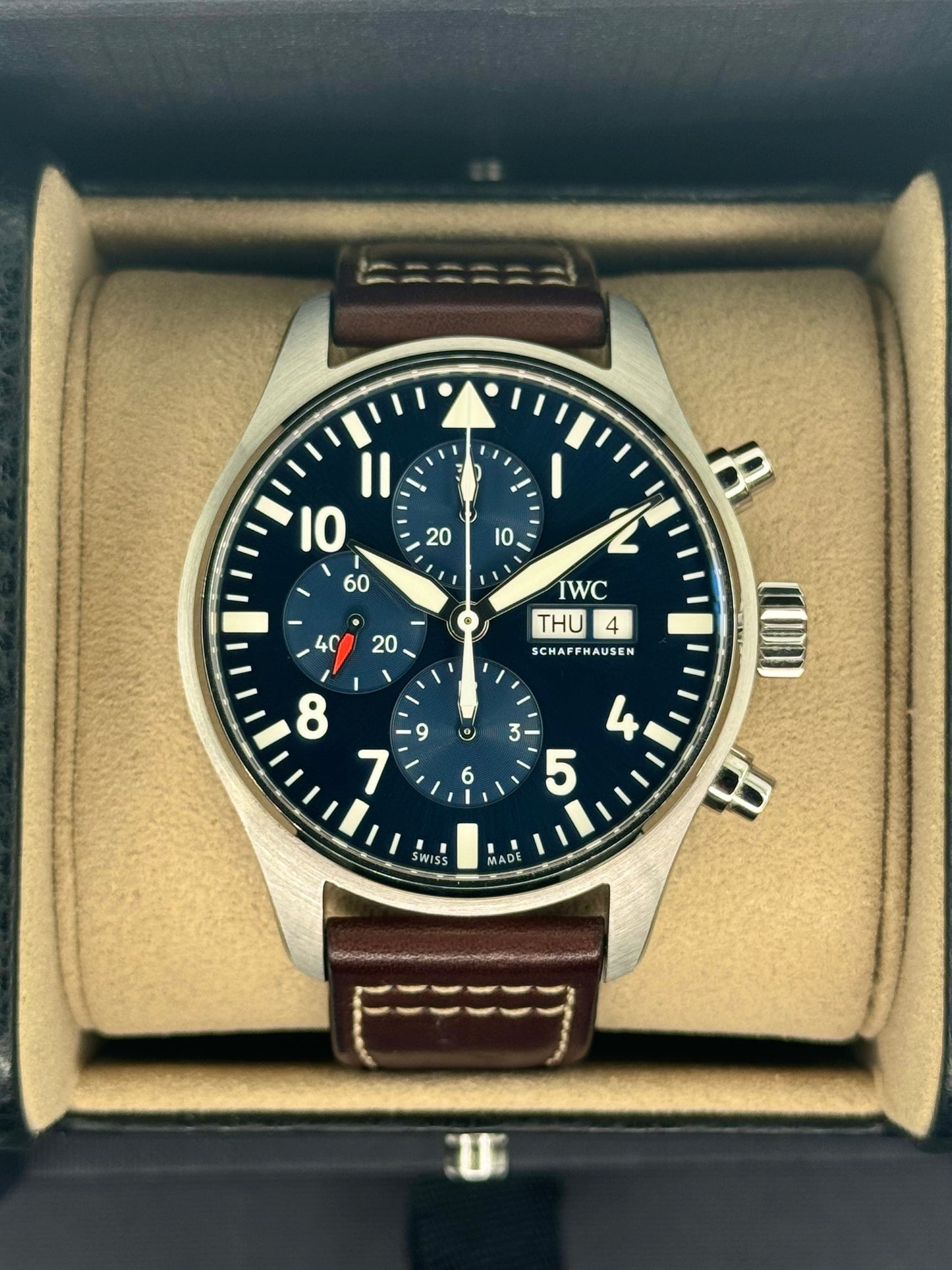 2022 IWC Pilot's Chronograph 43mm IW377714 Stainless Steel Blue Dial