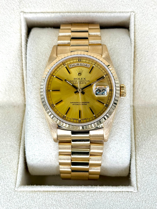 1995 Rolex Day-Date 36mm 18238 Presidential Champagne Dial - MyWatchLLC