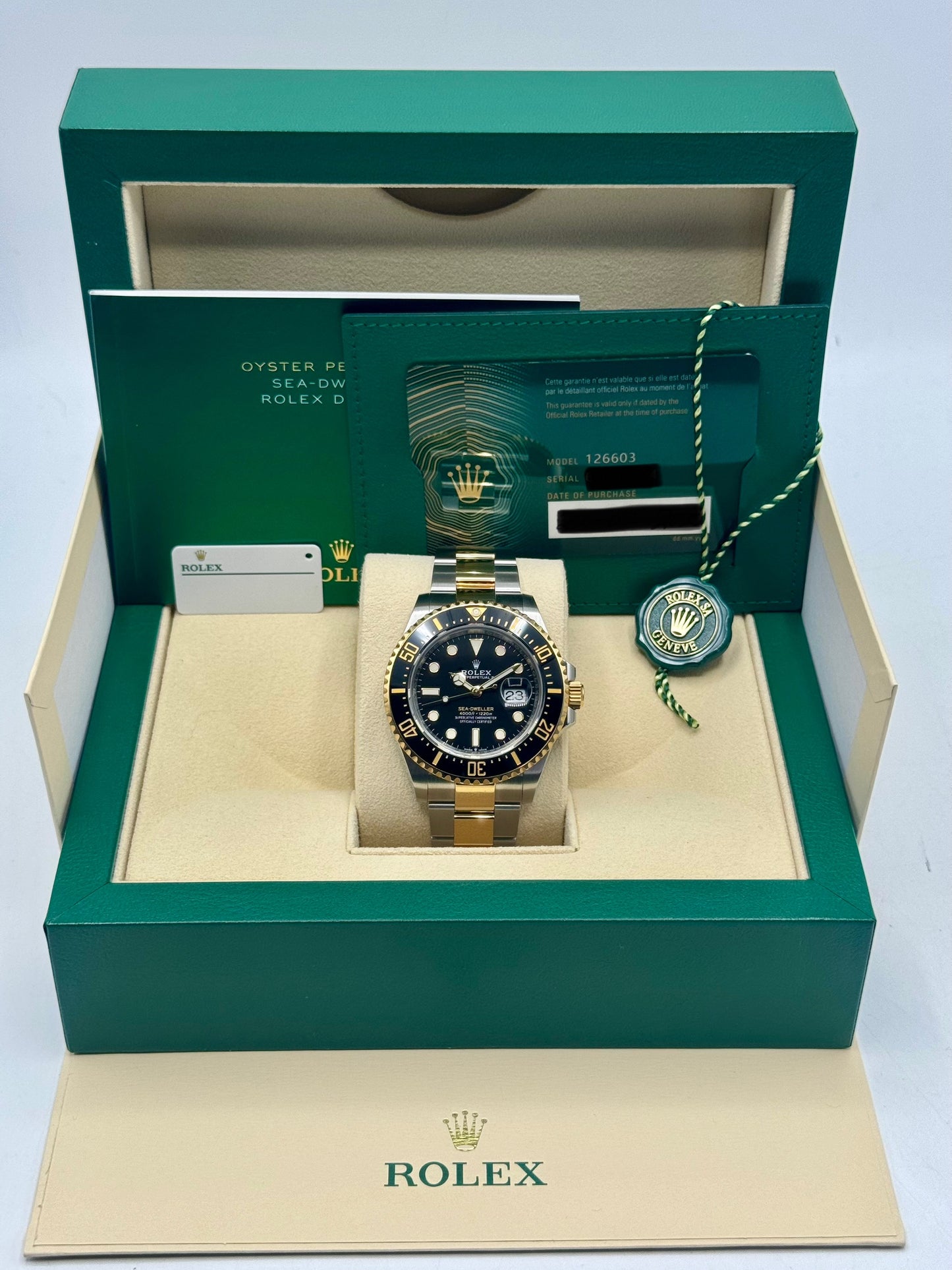 2022 Rolex Sea-Dweller 43mm 126603 Two-Tone Black Dial