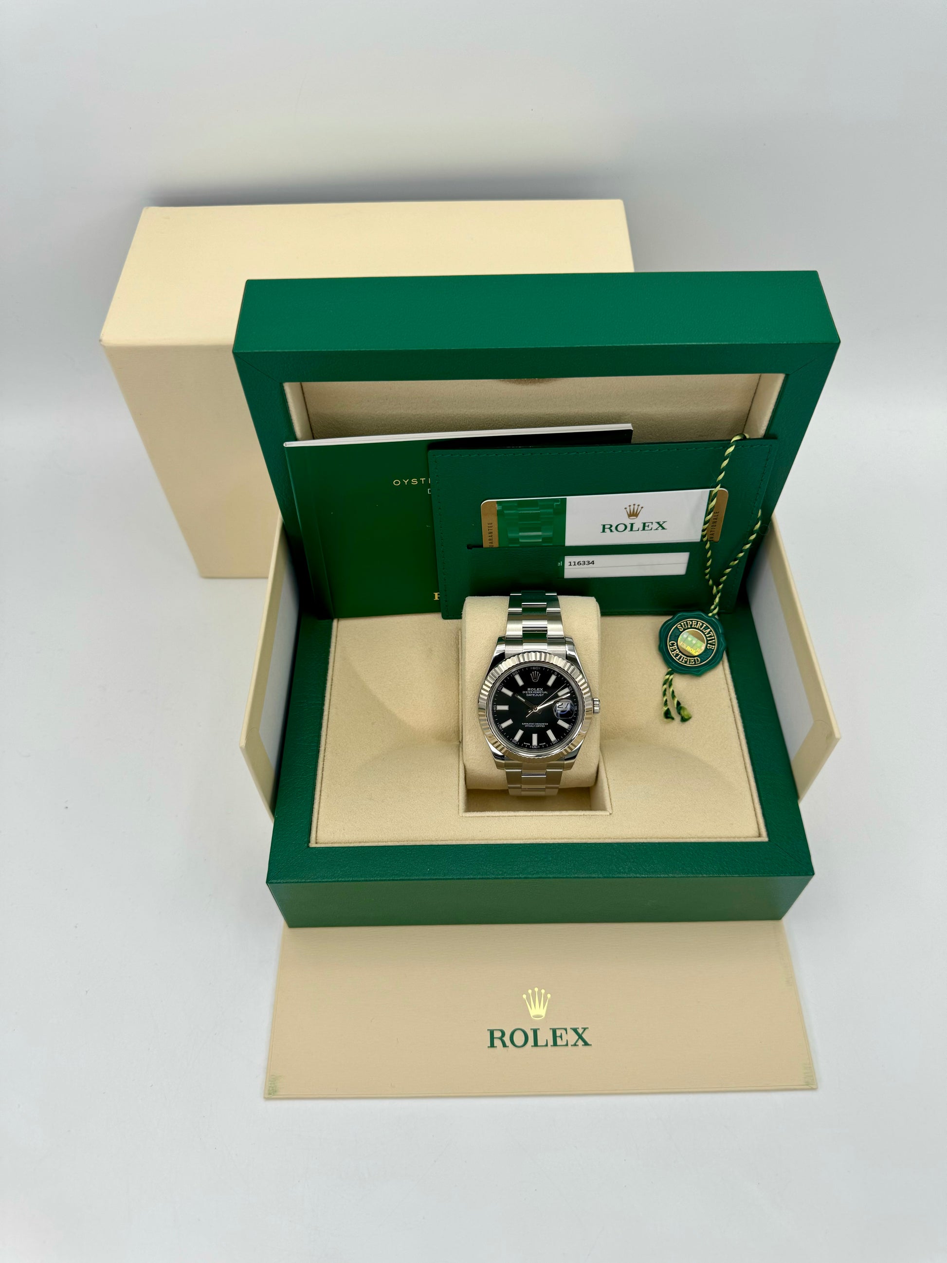 2017 Rolex Datejust II 41mm 116334 Stainless Steel Oyster Black Dial - MyWatchLLC