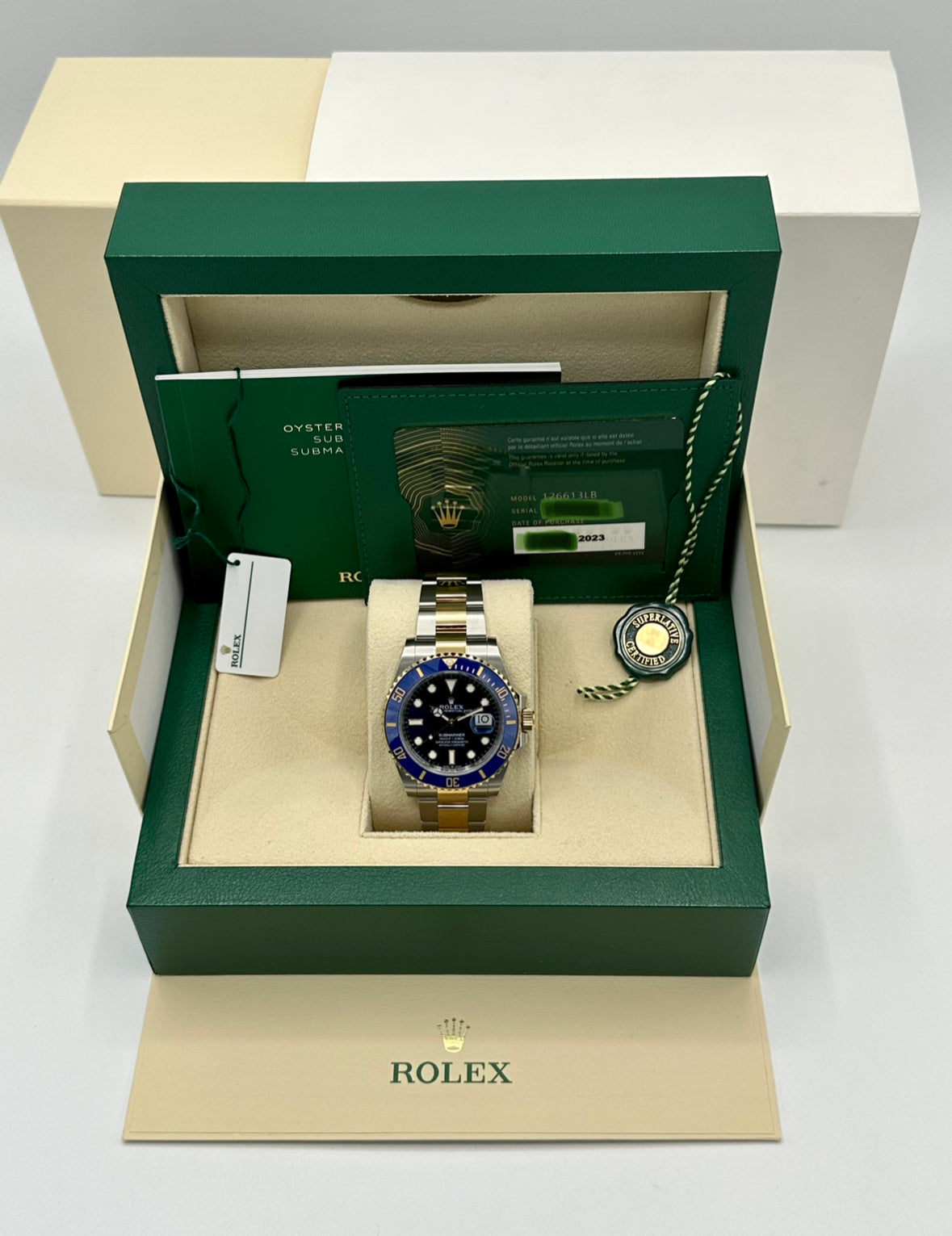 NEW 2023 Rolex Submariner Date "Bluesy" 126613LB Two-Tone Blue Dial - MyWatchLLC