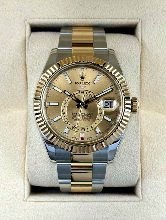 2017 Rolex Sky-Dweller 42mm 326933 Two-Tone Oyster Champagne Dial