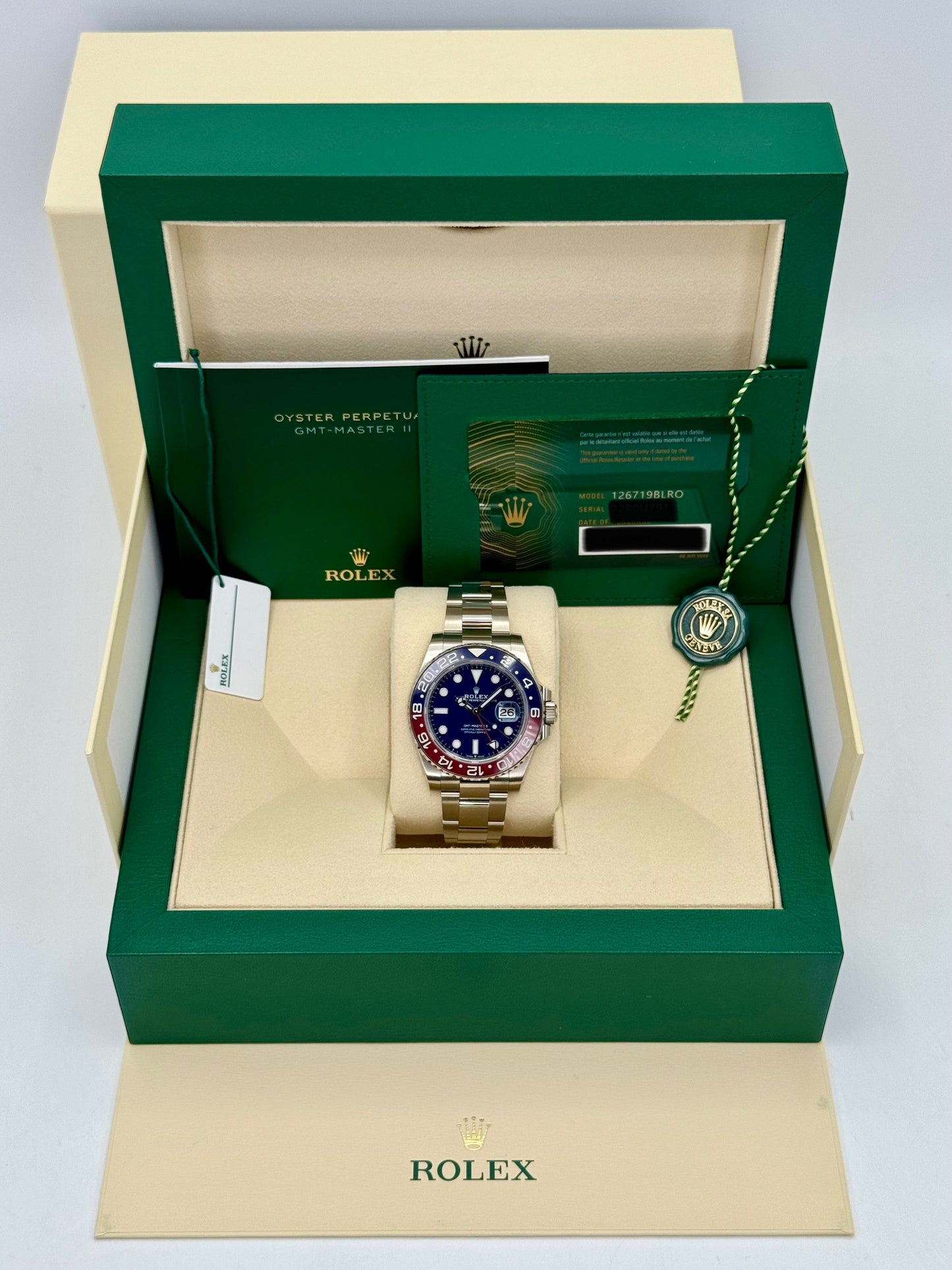 NEW 2024 Rolex GMT-Master II "Pepsi" 40mm 126719BLRO White Gold Oyster