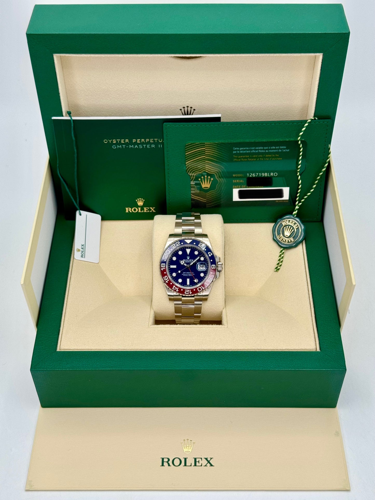 NEW 2024 Rolex GMT-Master II "Pepsi" 40mm 126719BLRO White Gold Oyster