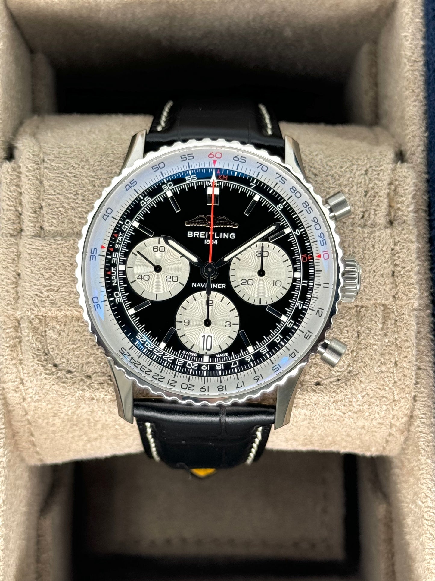 NEW 2024 Breitling Chronograph 42mm AB0139 Stainless Steel Black Dial