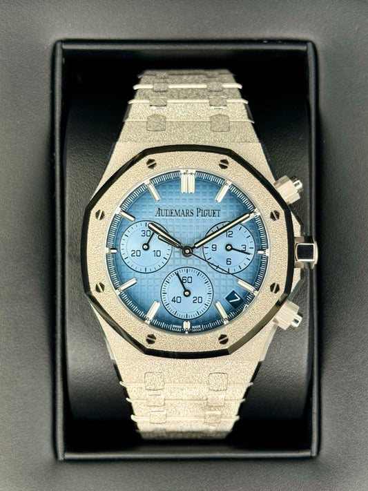 2023 Audemars Piguet Chrono 41mm 26420BC Frosted White Gold Blue Dial