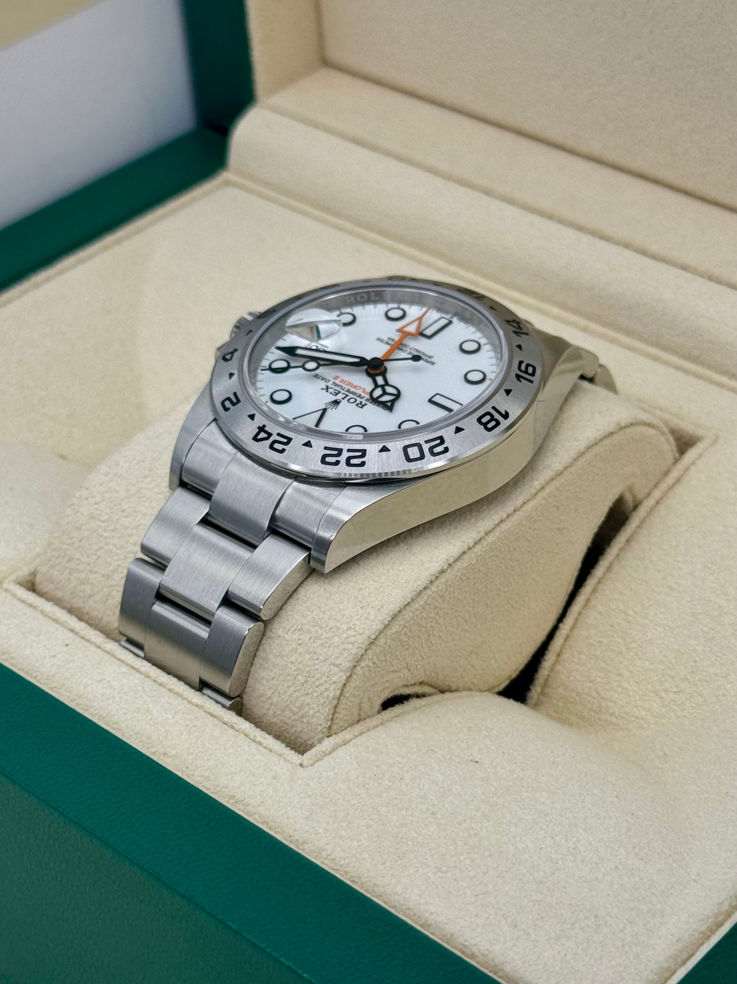 2024 Rolex Explorer II 42mm 226570 Stainless Steel Polar White Dial