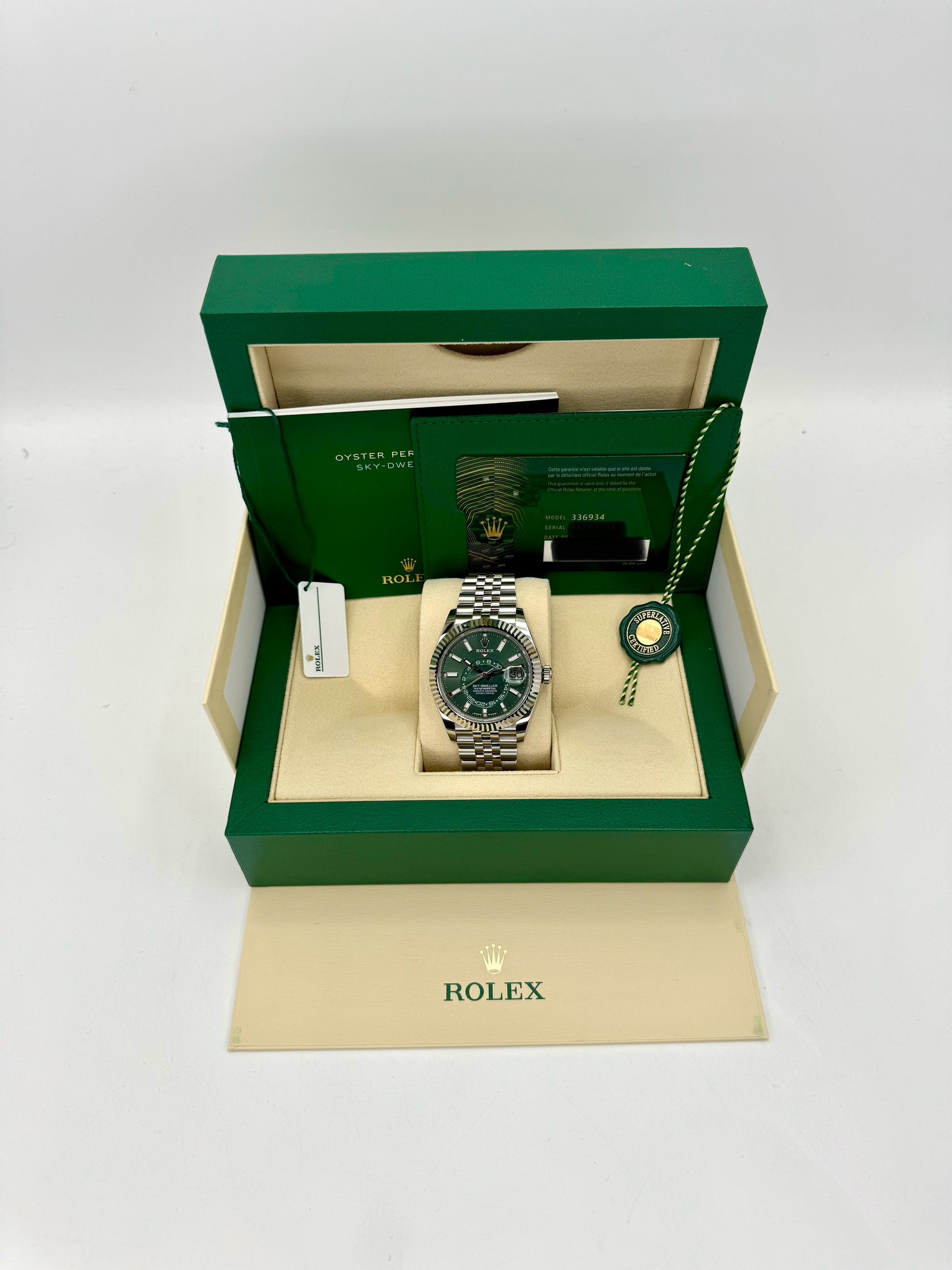 NEW 2024 Rolex Sky-Dweller 42mm 336934 Jubilee Green Dial - MyWatchLLC