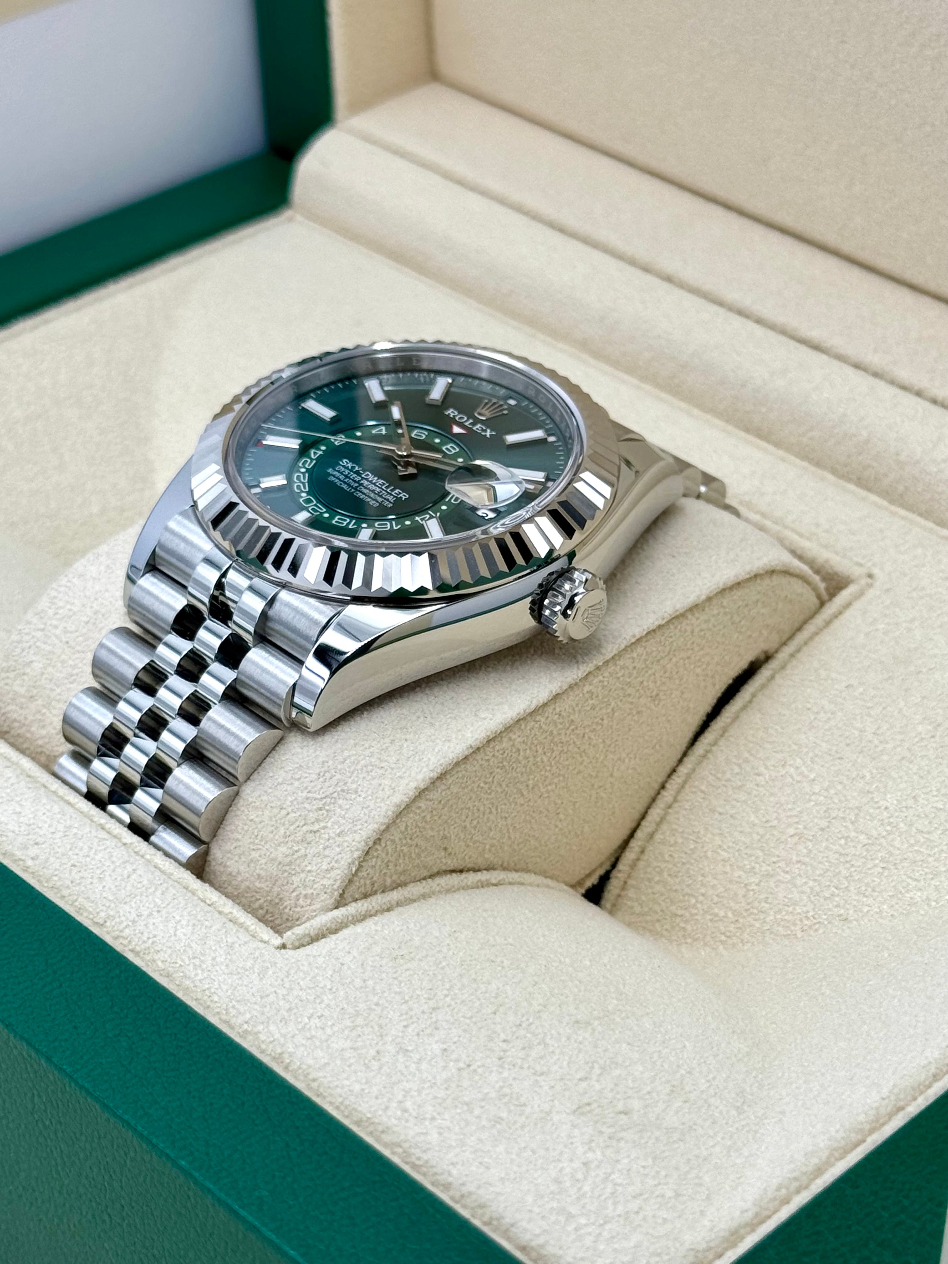 NEW 2024 Rolex Sky Dweller 42mm 336934 Jubilee Green Dial MyWatchLLC