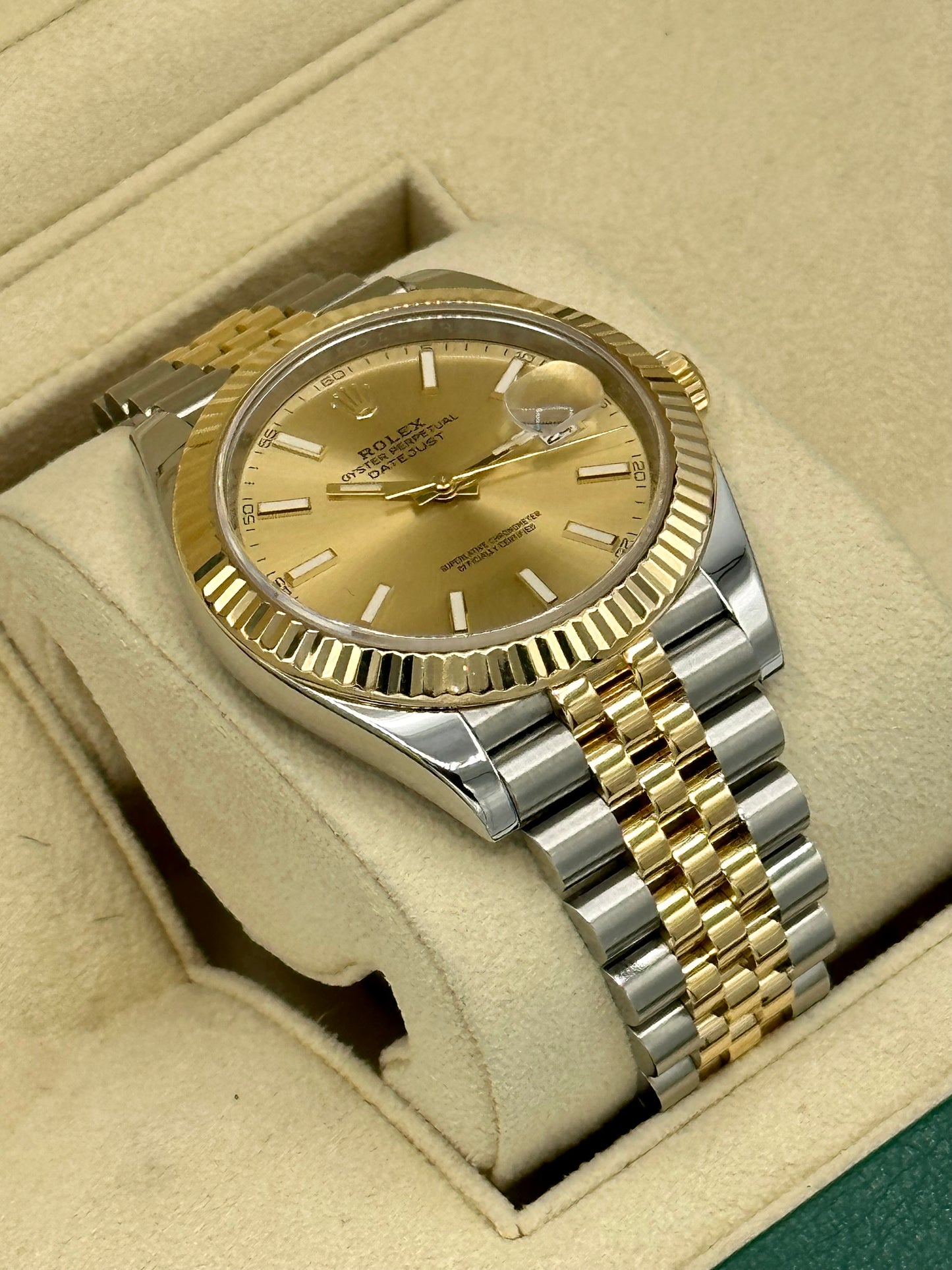 2021 Rolex Datejust 41mm 126333 Two-Tone Jubilee Champagne Stick Dial - MyWatchLLC