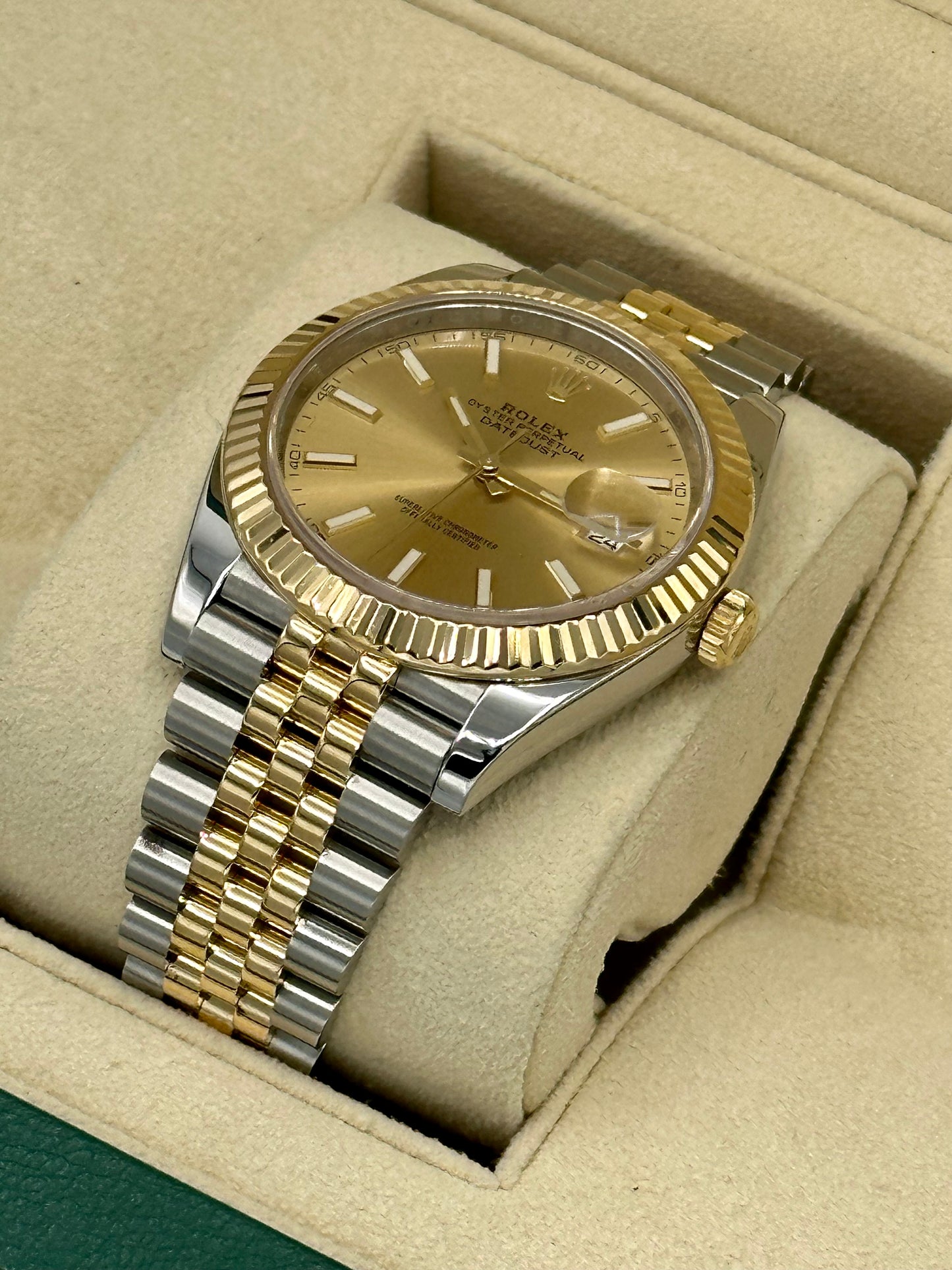 2021 Rolex Datejust 41mm 126333 Two-Tone Jubilee Champagne Stick Dial - MyWatchLLC