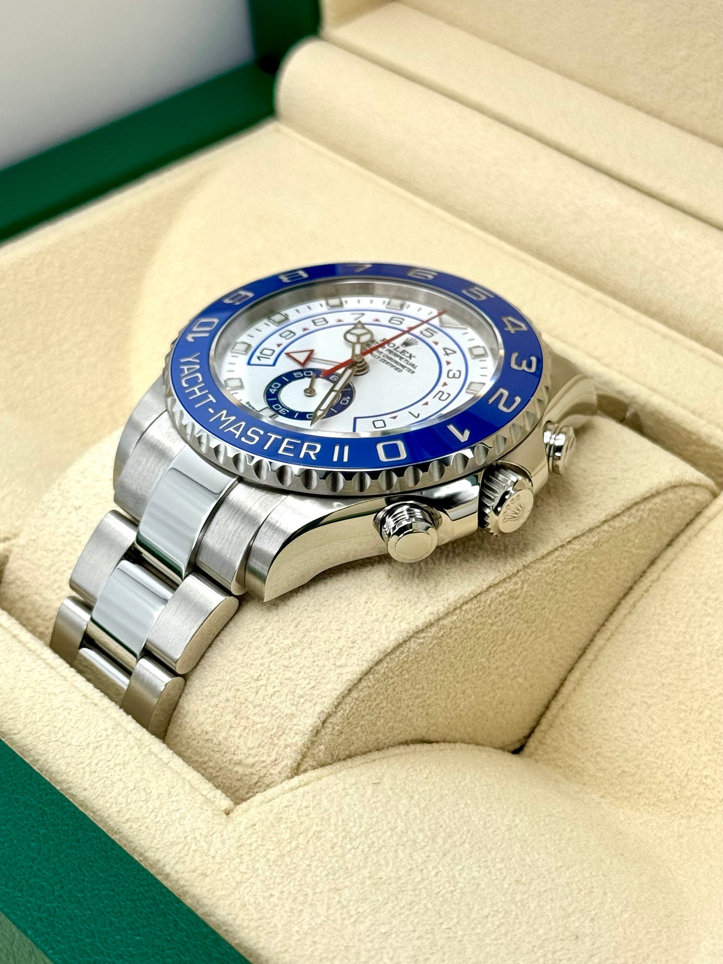 2019 Rolex Yacht-Master II 44mm 116680 Stainless Steel White Dial - MyWatchLLC