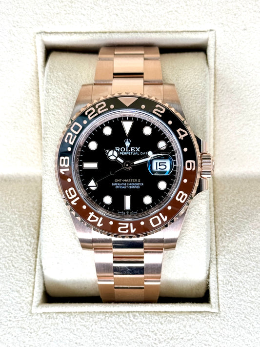 NEW 2024 Rolex GMT-Master II "Rootbeer" 40mm 126715CHNR Rose Gold - MyWatchLLC