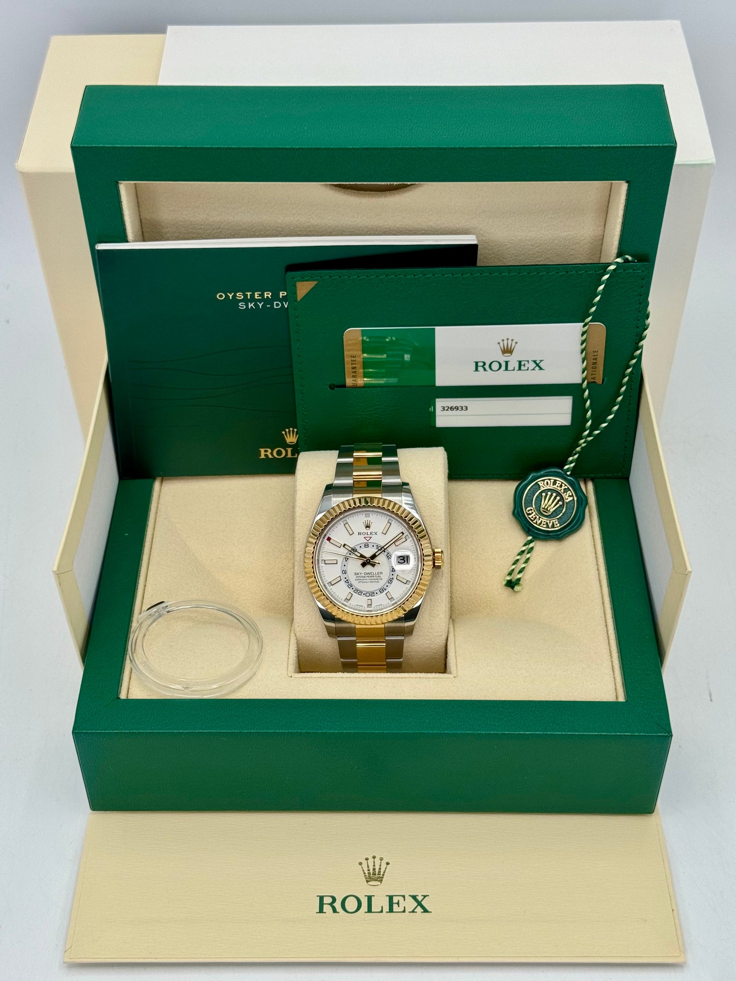 2019 Rolex Sky-Dweller 42mm 326933 Two-Tone Oyster White Dial