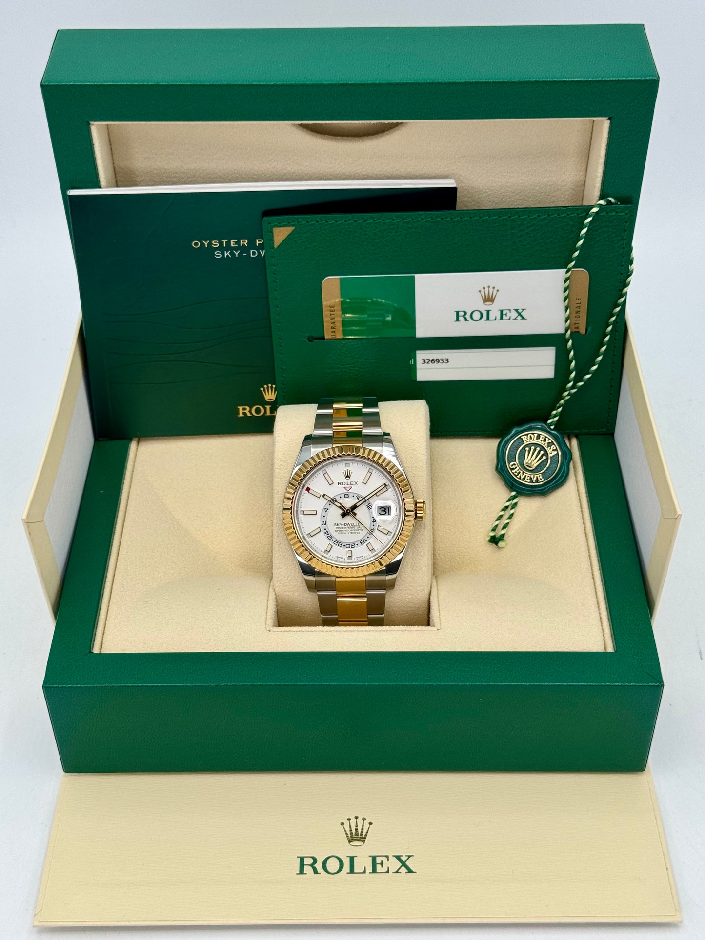 2019 Rolex Sky-Dweller 42mm 326933 Two-Tone Oyster White Dial