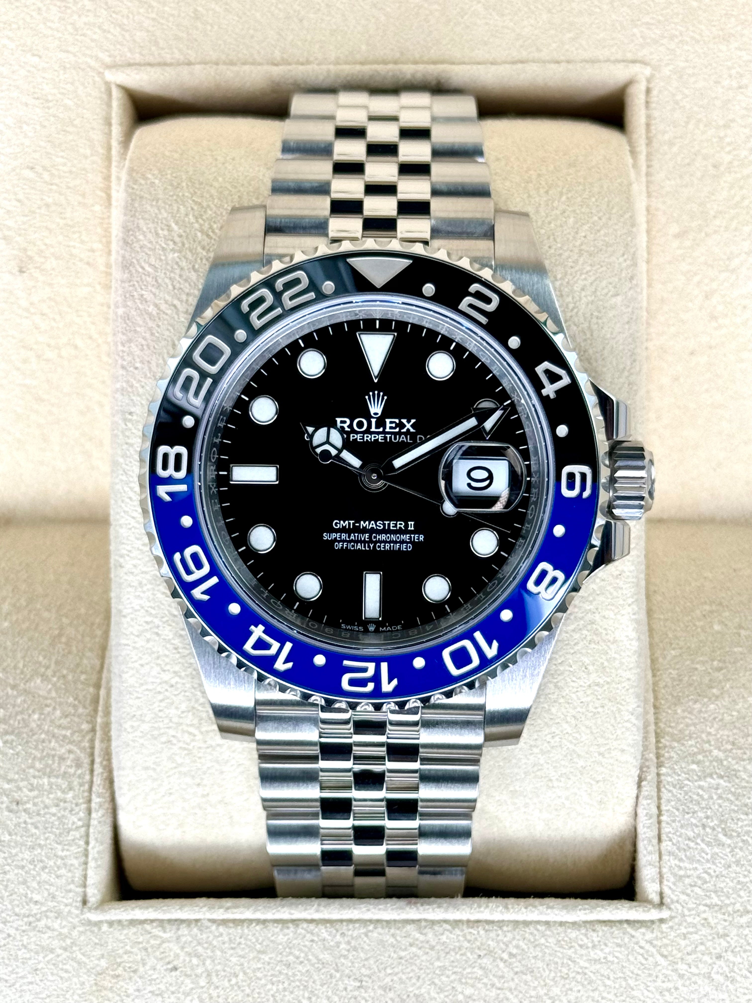 Rolex GMT-Master II 40mm 126710BLNR Batgirl Jubilee Black Dial – PrymTime  Watches