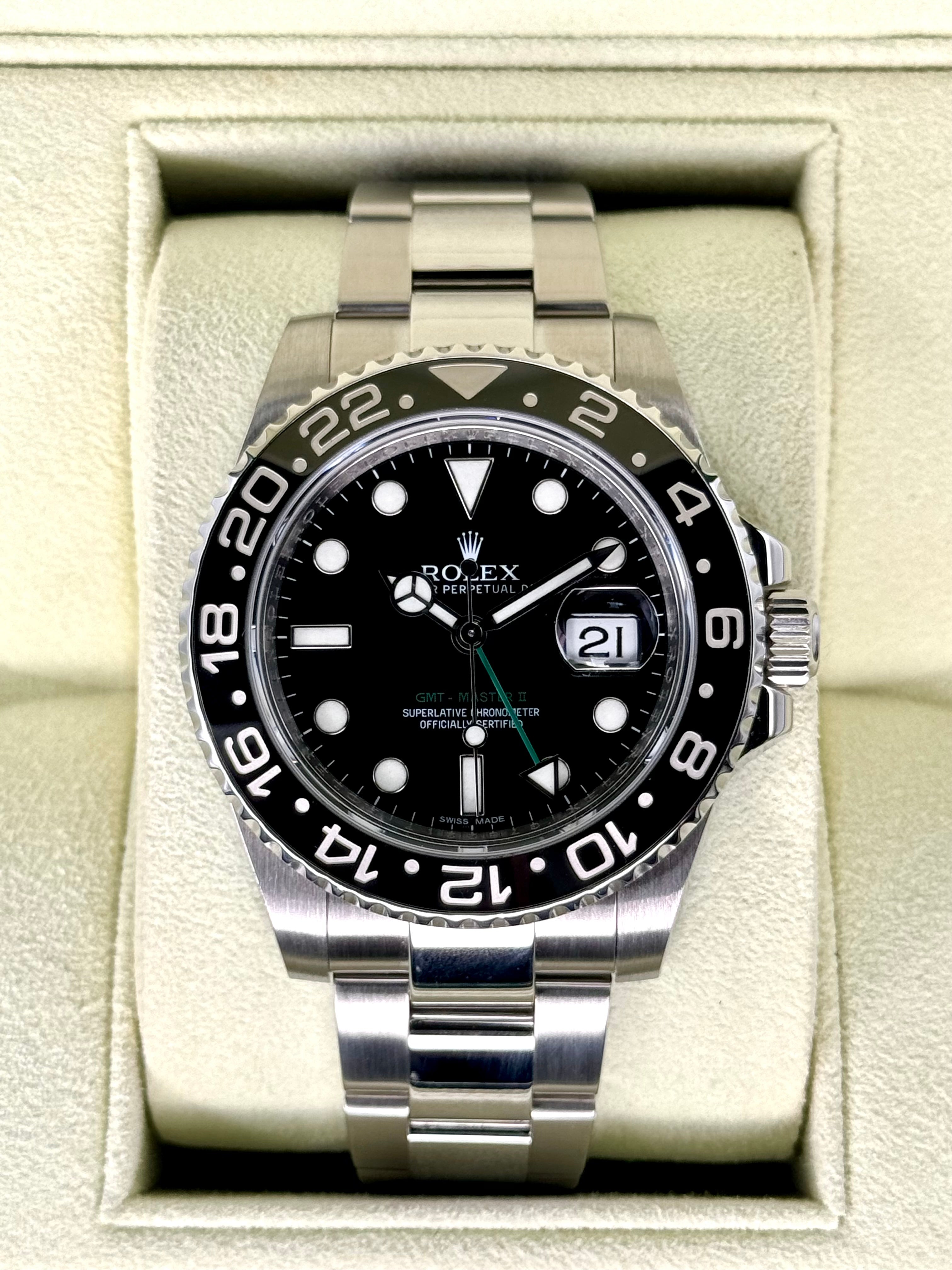 2012 Rolex GMT Master II 40mm 116710LN Stainless Steel Black Dial