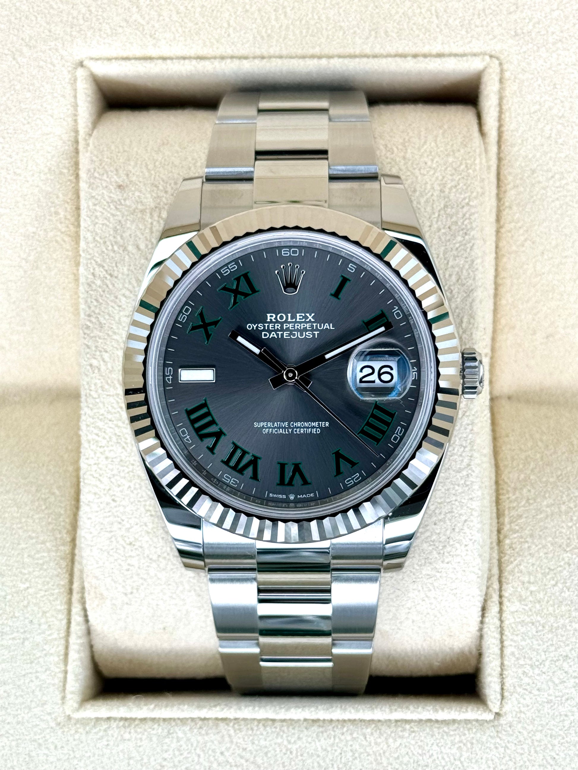 2022 Rolex Datejust 41mm 126334 Stainless Steel Oyster Wimbeldon Dial - MyWatchLLC