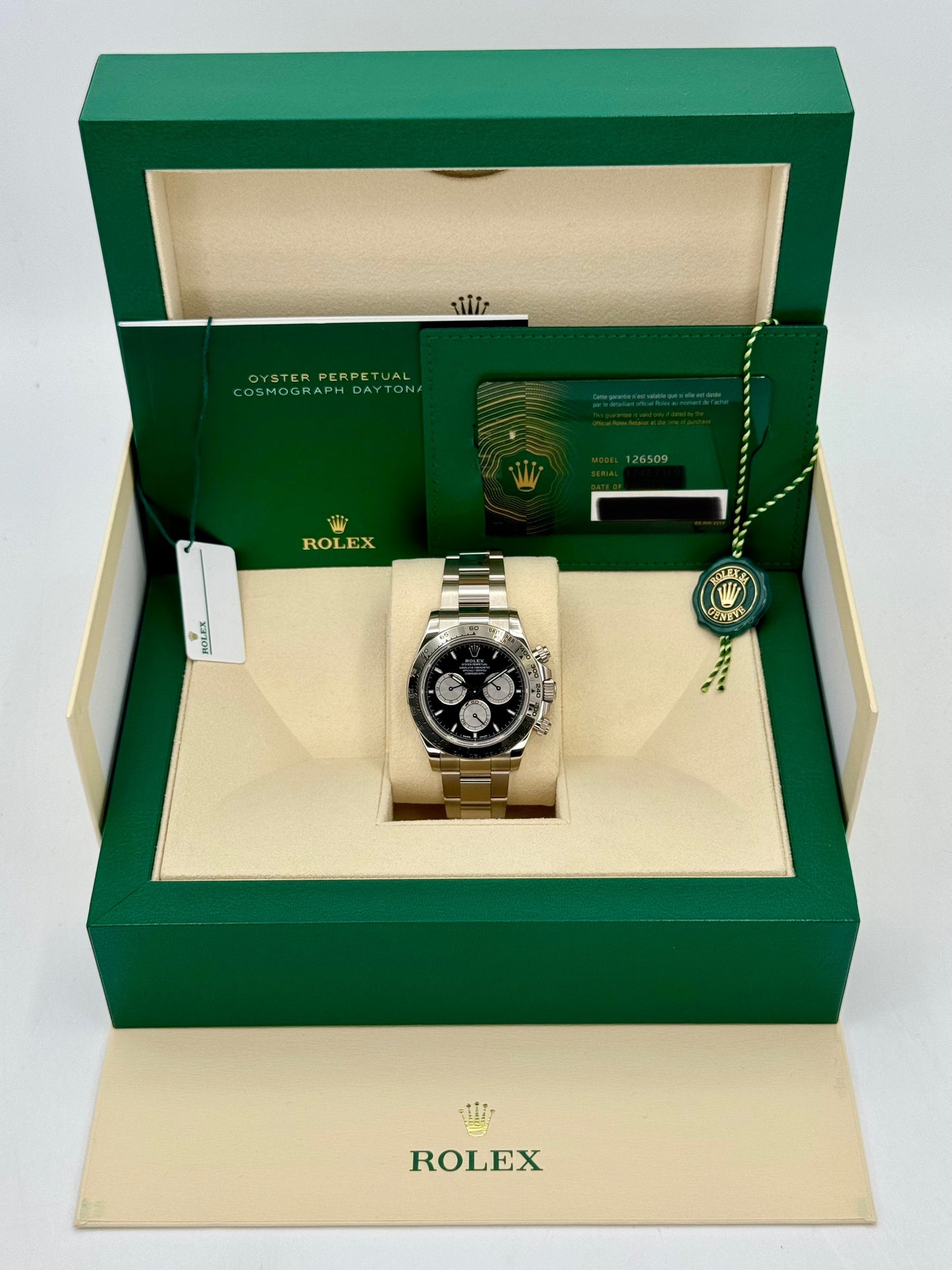 2024 Rolex Daytona 40mm 126509 White Gold Black Dial