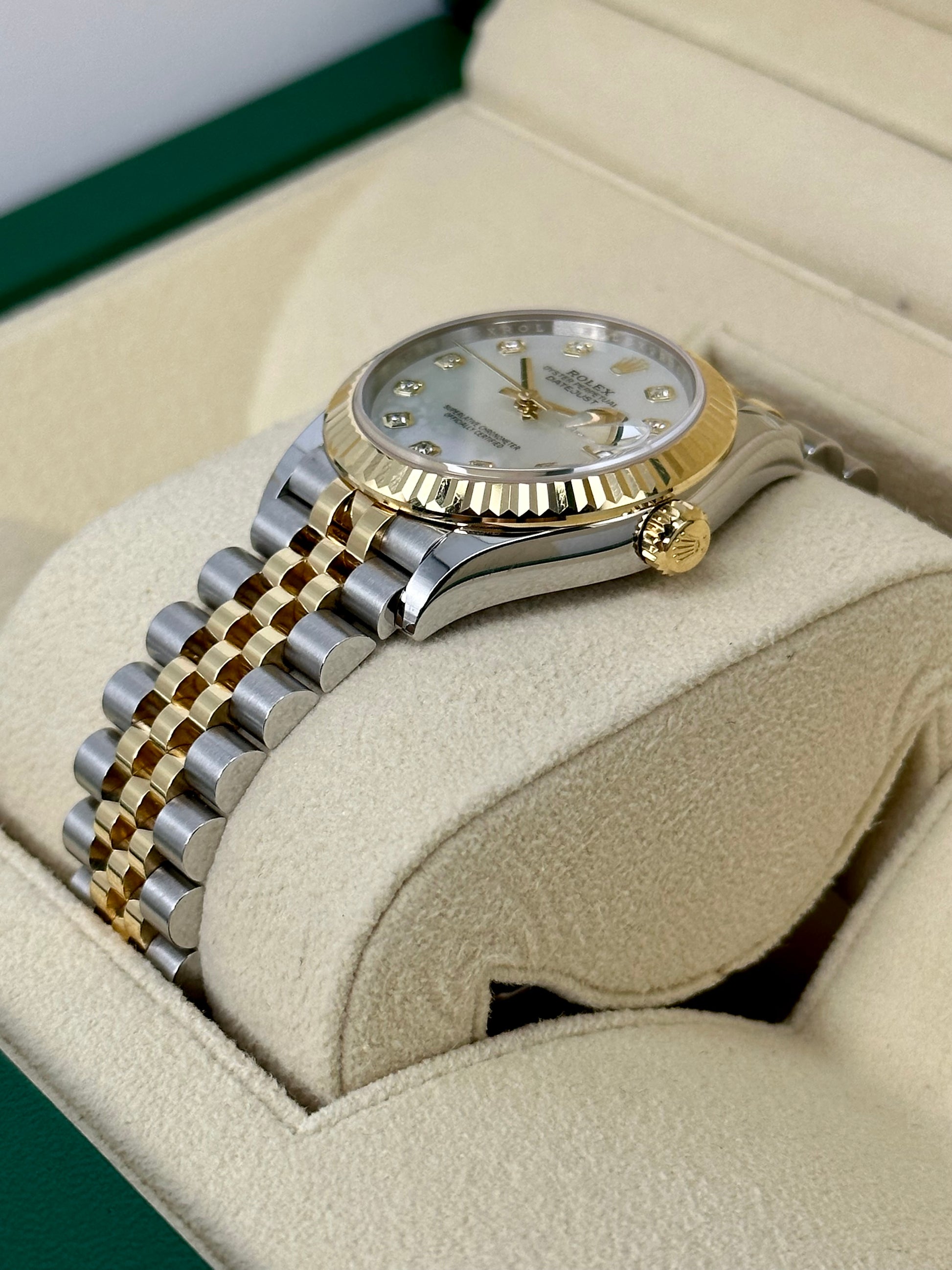 2023 Roles Datejust 31mm Two-Tone Jubilee Mother of Pearl Diamond Dial - MyWatchLLC