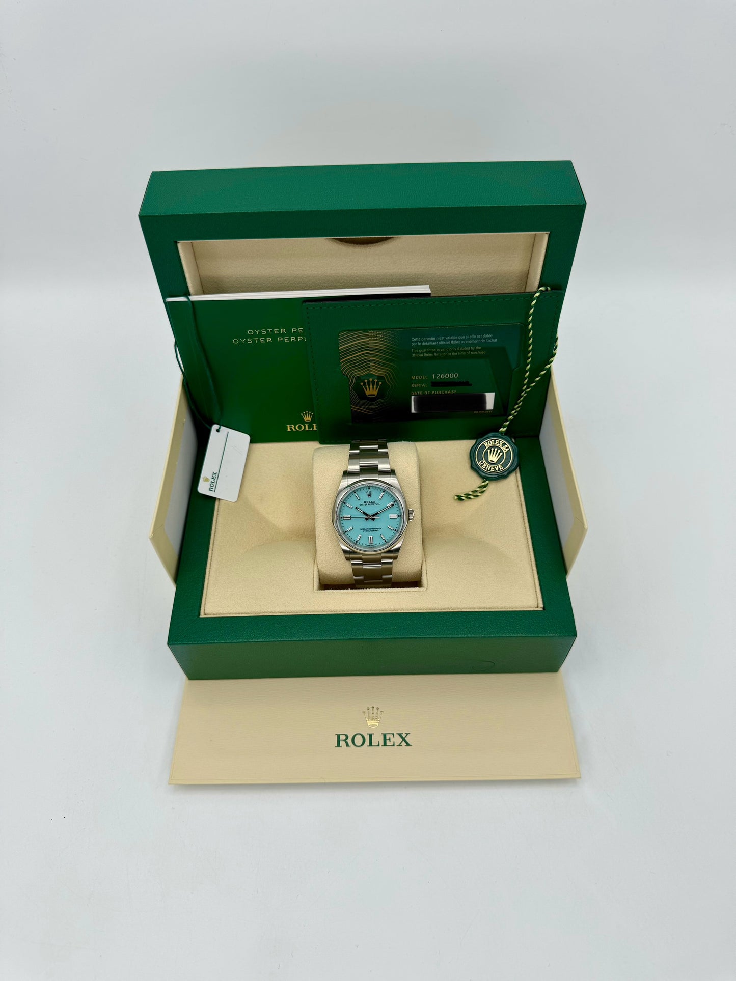 2023 Rolex Oyster Perpetual 36mm 126000 Tiffany Blue Dial - MyWatchLLC