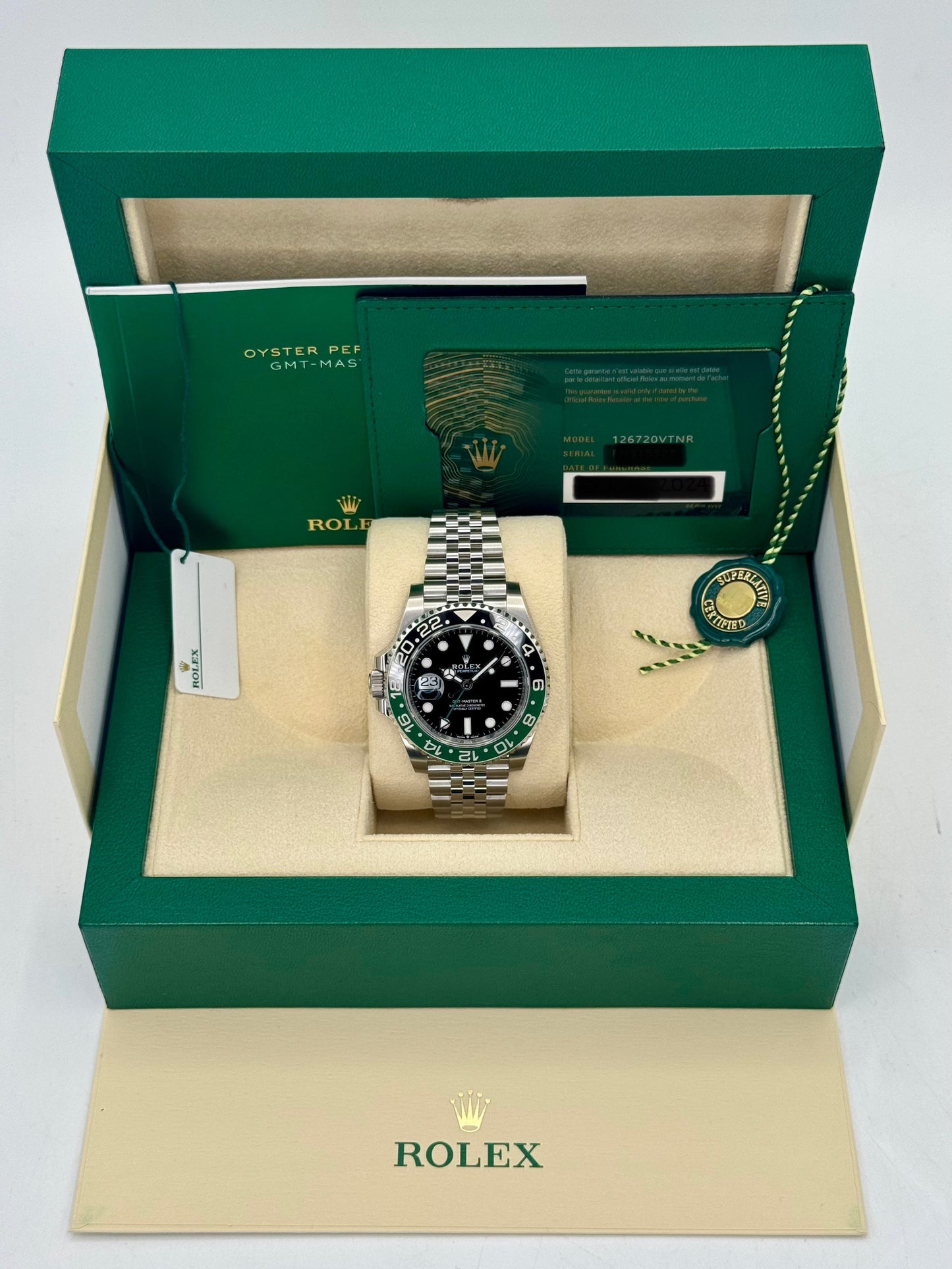 NEW 2024 Rolex GMT-Master II "Sprite" 40mm 126720VTNR Jubilee