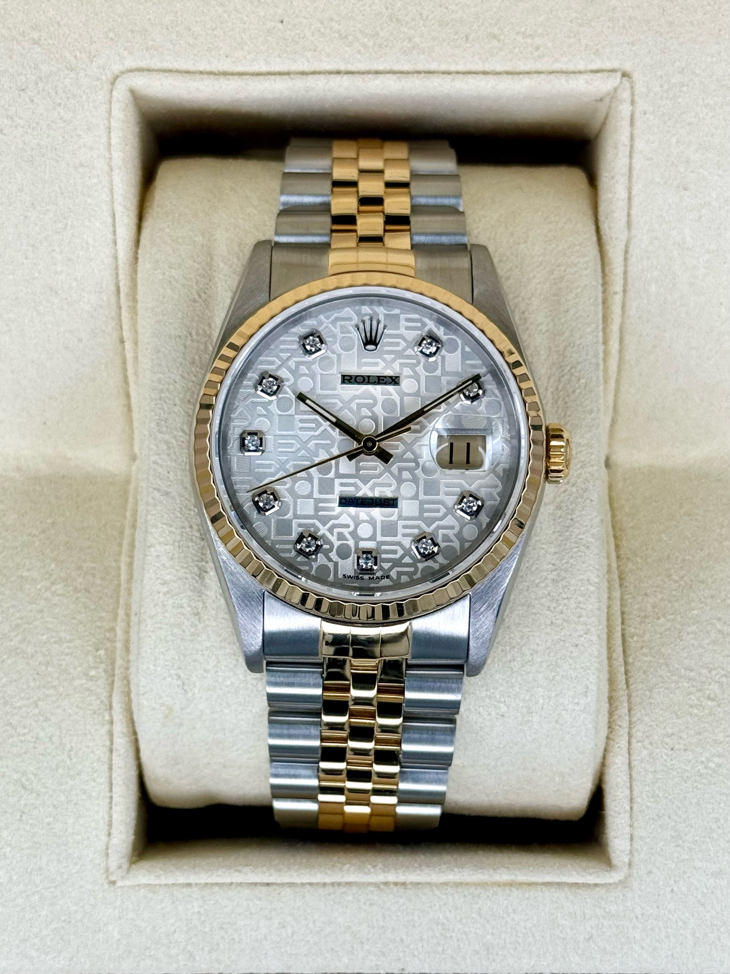 1992 Rolex Datejust 36mm 16233 Two-Tone 10 Diamond Anniversary Dial