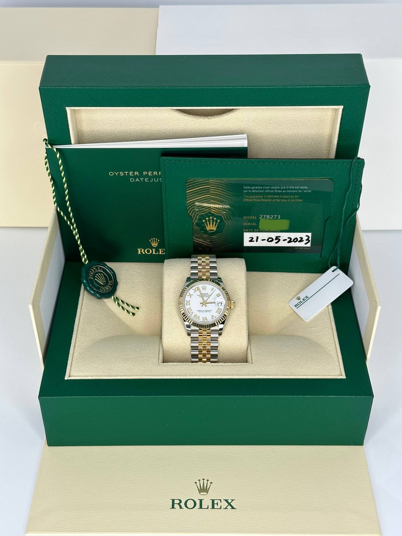 2023 Rolex Datejust 31mm 278273 Two-Tone Jubilee White Roman Numeral Dial - MyWatchLLC