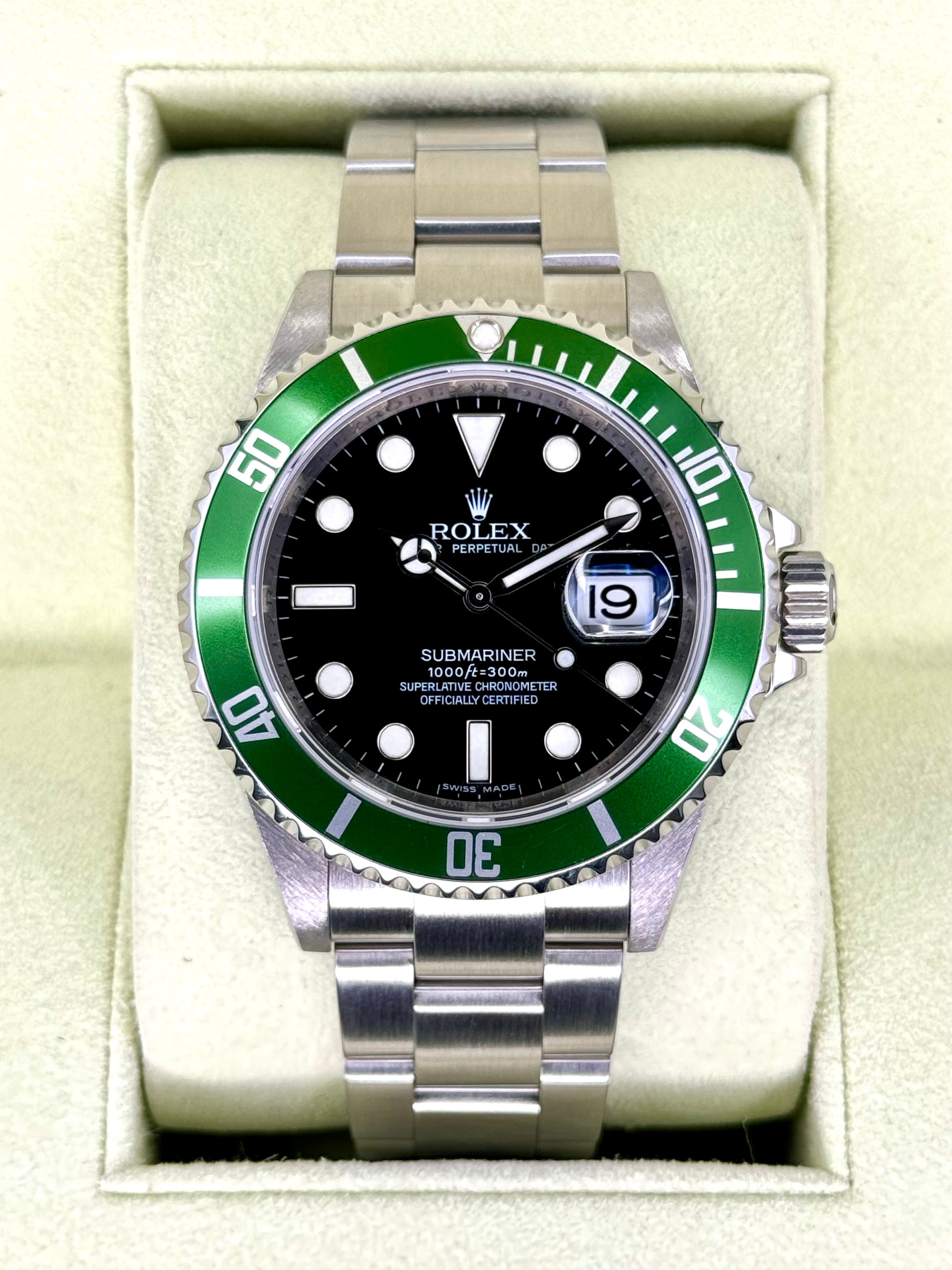 2009 Rolex Submariner Kermit 40mm 16610LV Stainless Steel Black Dial MyWatchLLC