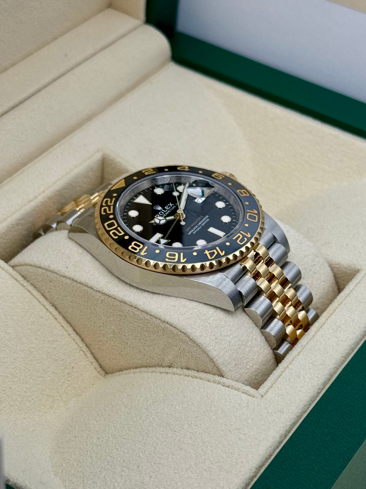 2024 Rolex GMT-Master II 40mm 126713GRNR Two-Tone Jubilee Black Dial