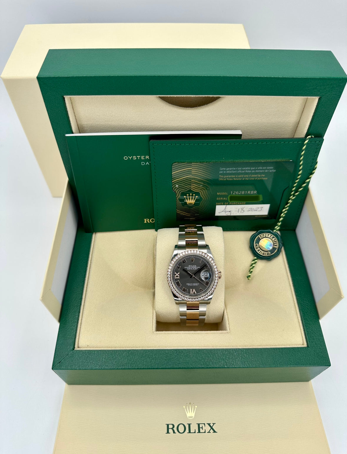 NEW 2023 Rolex Datejust 36mm 126281RBR Two-Tone Oyster Grey Dial - MyWatchLLC