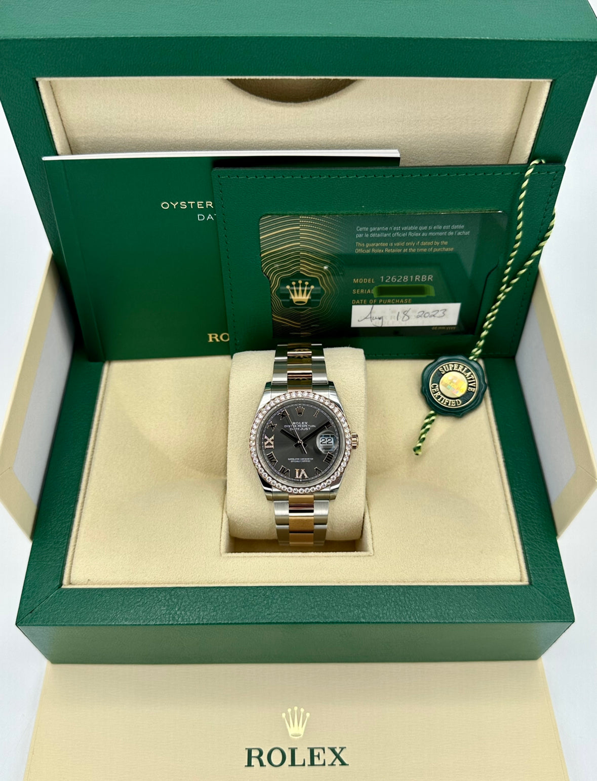 NEW 2023 Rolex Datejust 36mm 126281RBR Two-Tone Oyster Grey Dial - MyWatchLLC