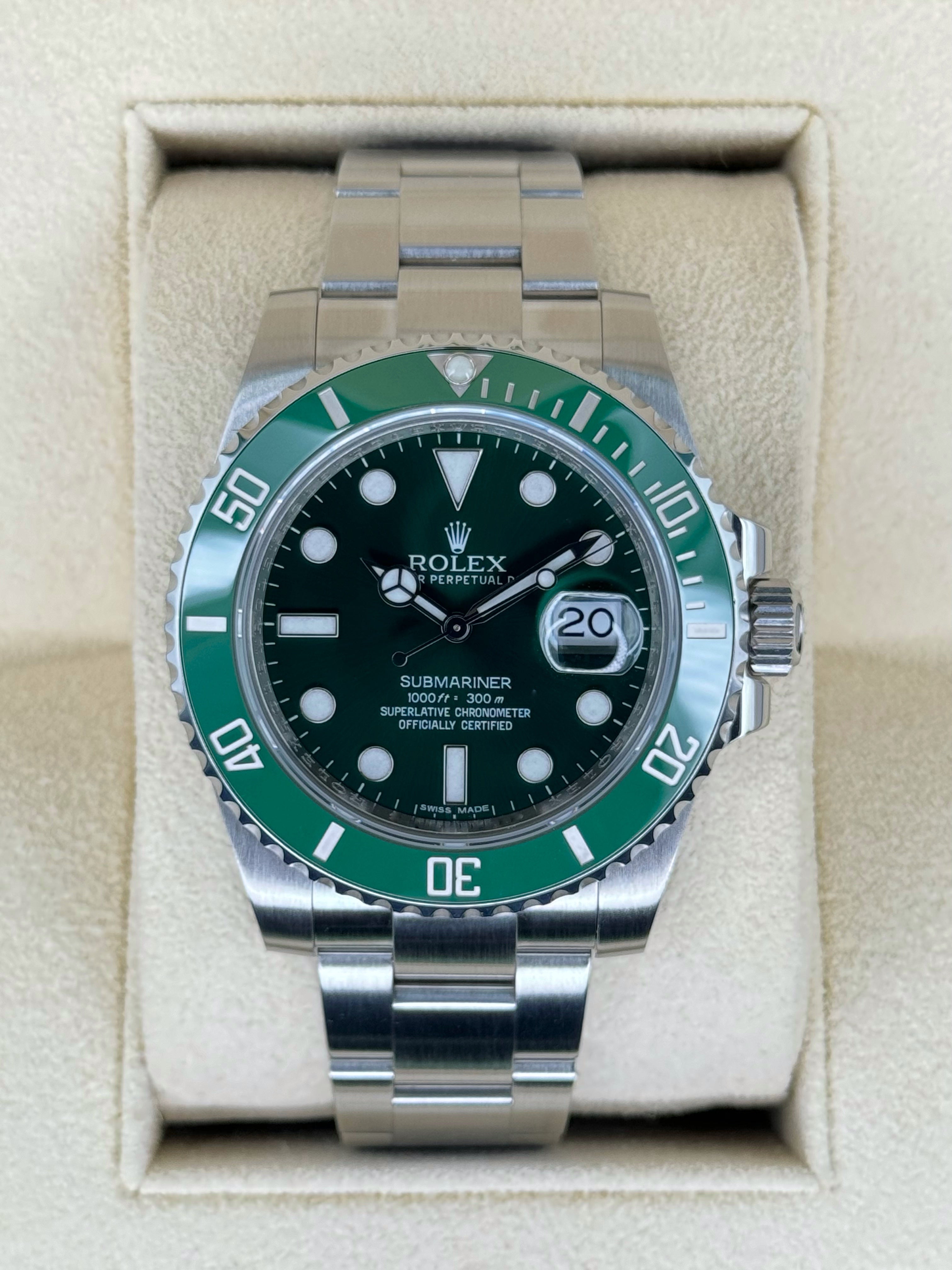 2013 Rolex Submariner Hulk 40mm 116610LV Green Dial MyWatchLLC