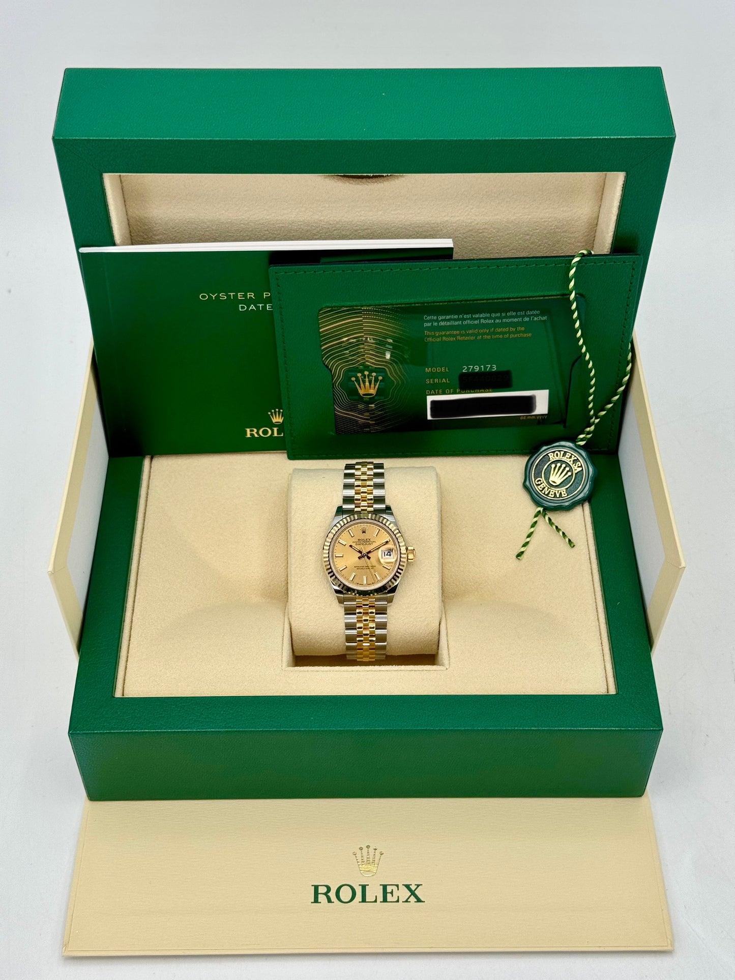 NEW 2024 Rolex Lady Datejust 28mm 279173 Jubilee Champagne Dial