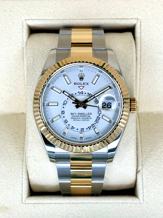 2019 Rolex Sky-Dweller 42mm 326933 Two-Tone Oyster White Dial - MyWatchLLC