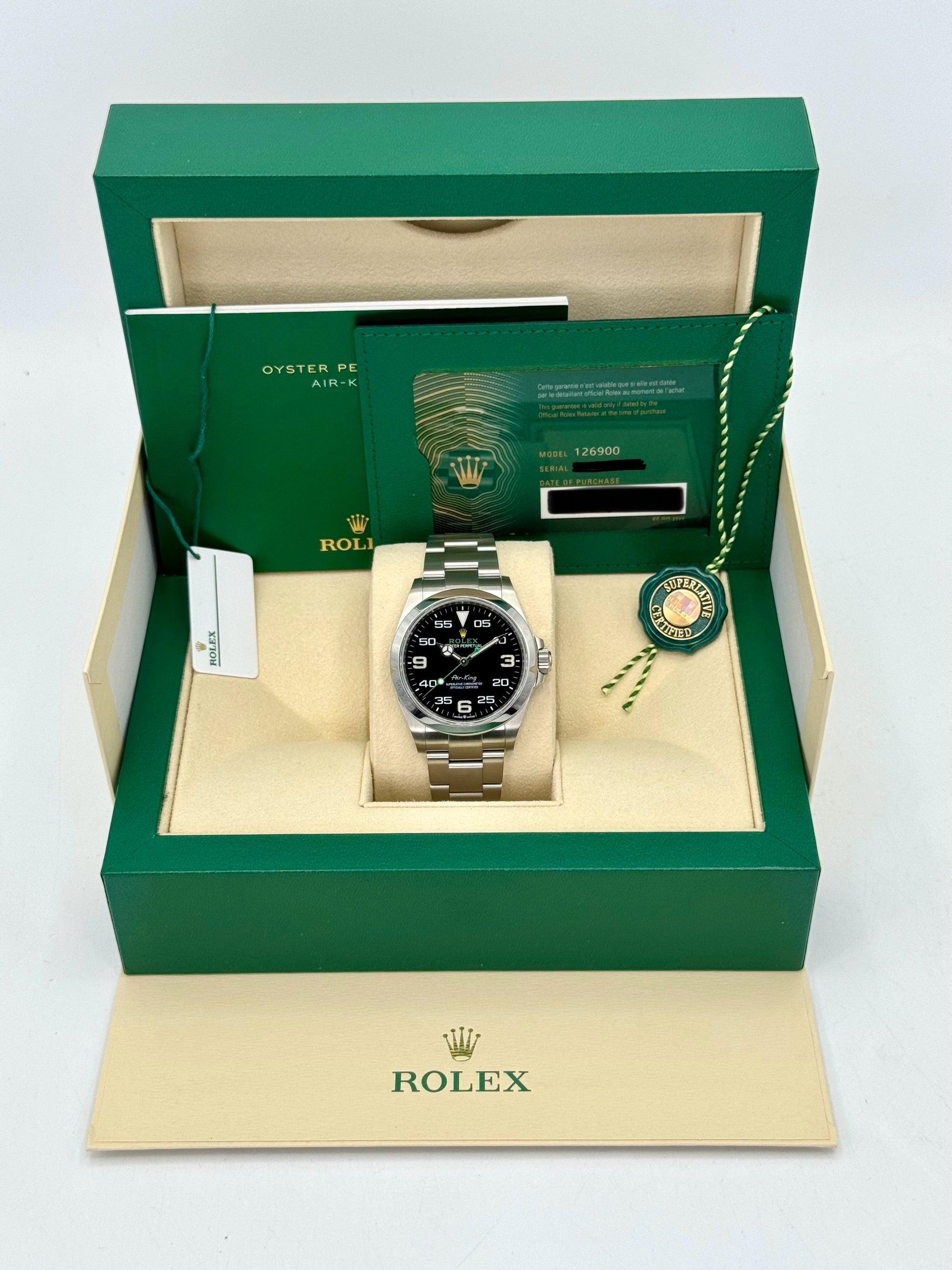 2022 Rolex Air King 40mm 126900 Stainless Steel Black Dial - MyWatchLLC