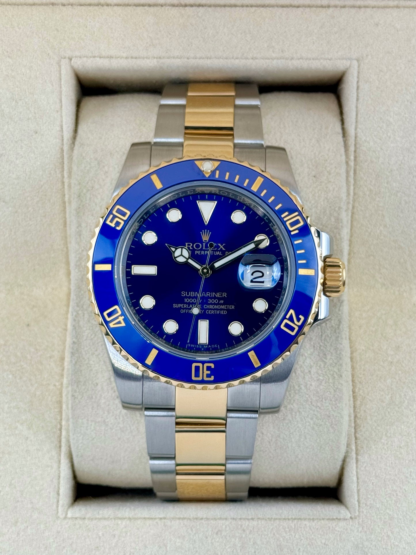 2016 Rolex Submariner "Bluesy" 40mm 116613LB Two-Tone Blue Dial