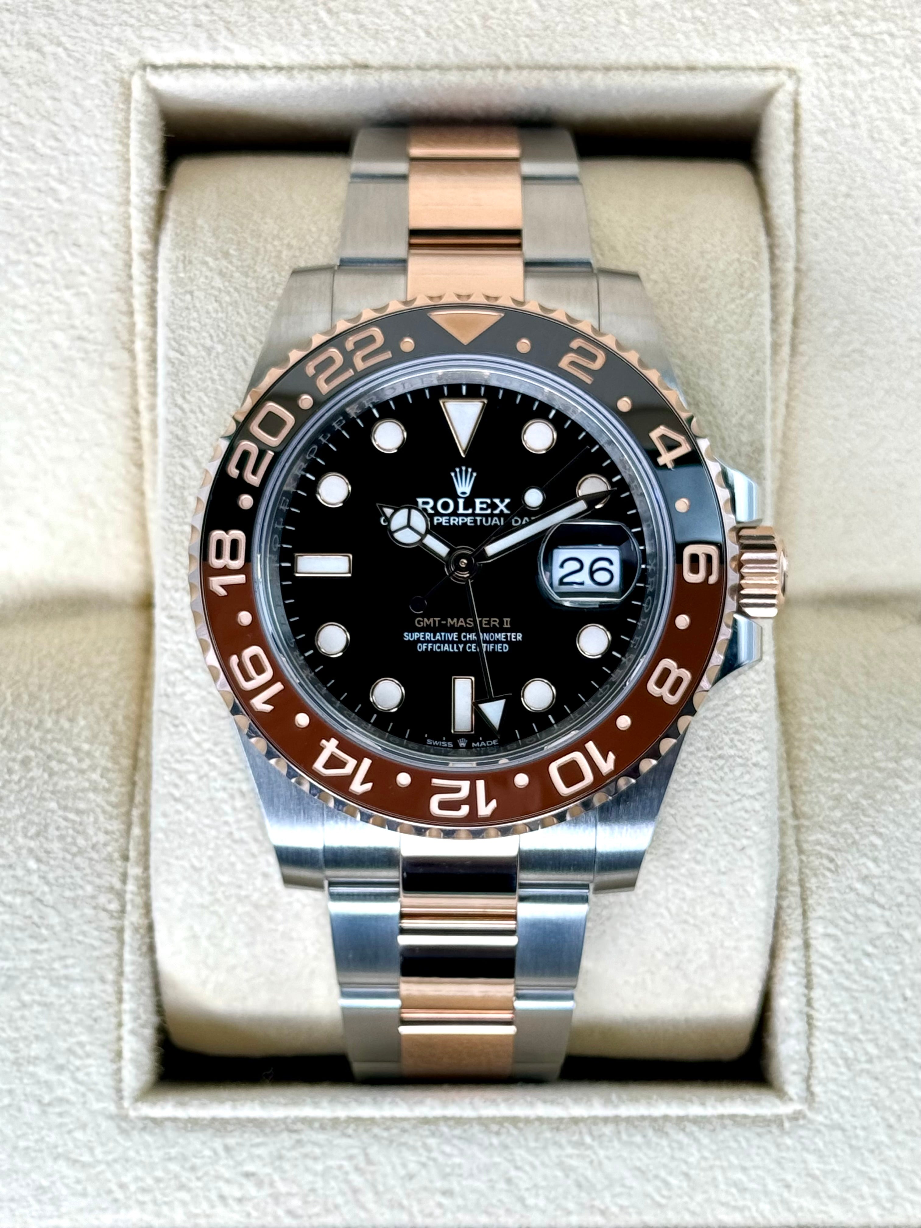 2020 Rolex GMT Master II Rootbeer 40mm 126711CHNR Two Tone MyWatchLLC