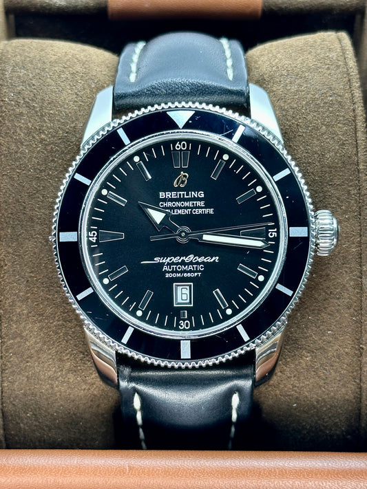 Breitling Superocean Heritage 46mm A17320 Stainless Steel Black Dial - MyWatchLLC
