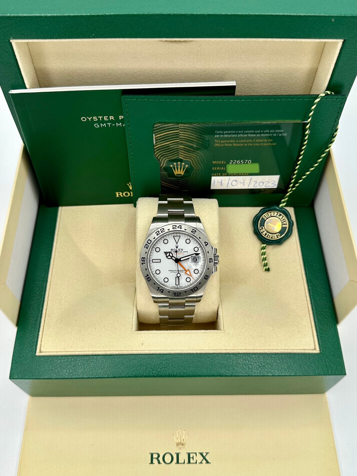 NEW 2023 Rolex Explorer II 42mm 226570 White Polar Dial - MyWatchLLC