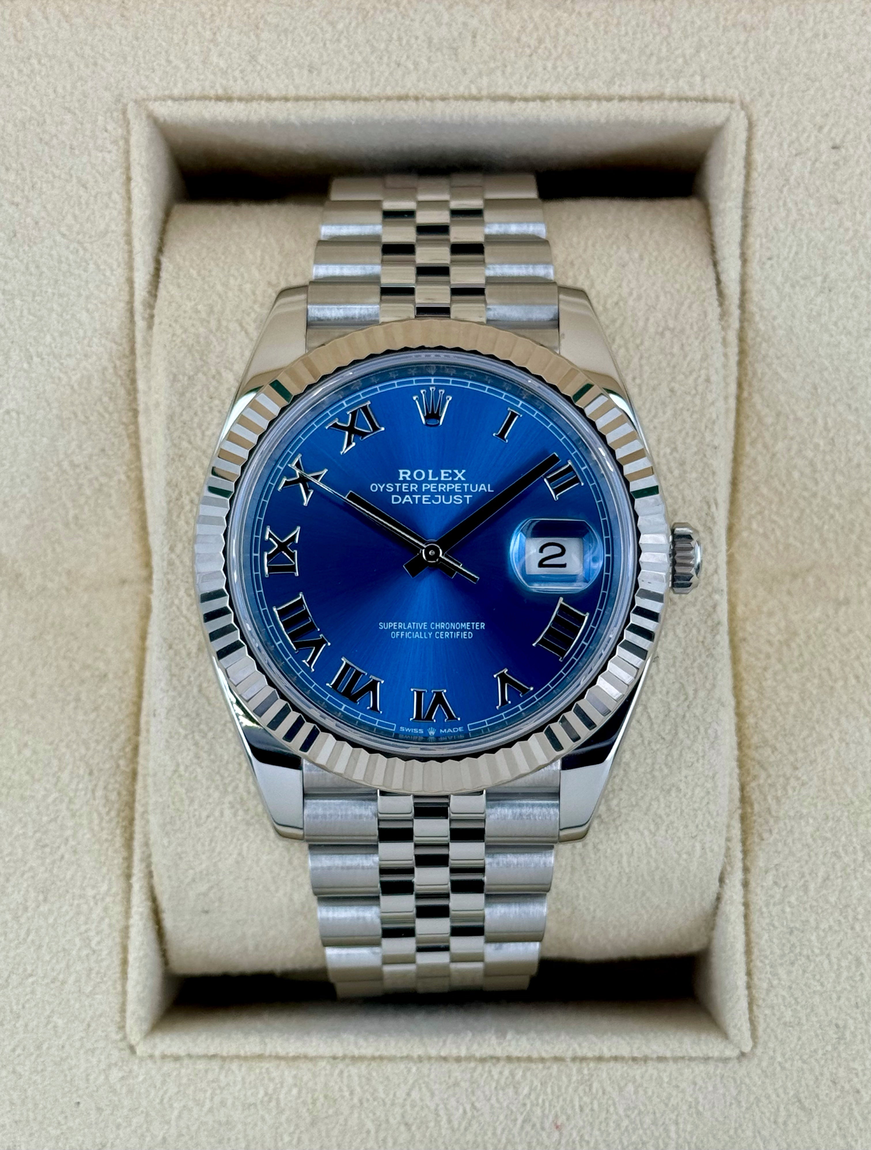 2023 Rolex Datejust 41mm 126334 Jubilee Blue Roman Numeral Dial