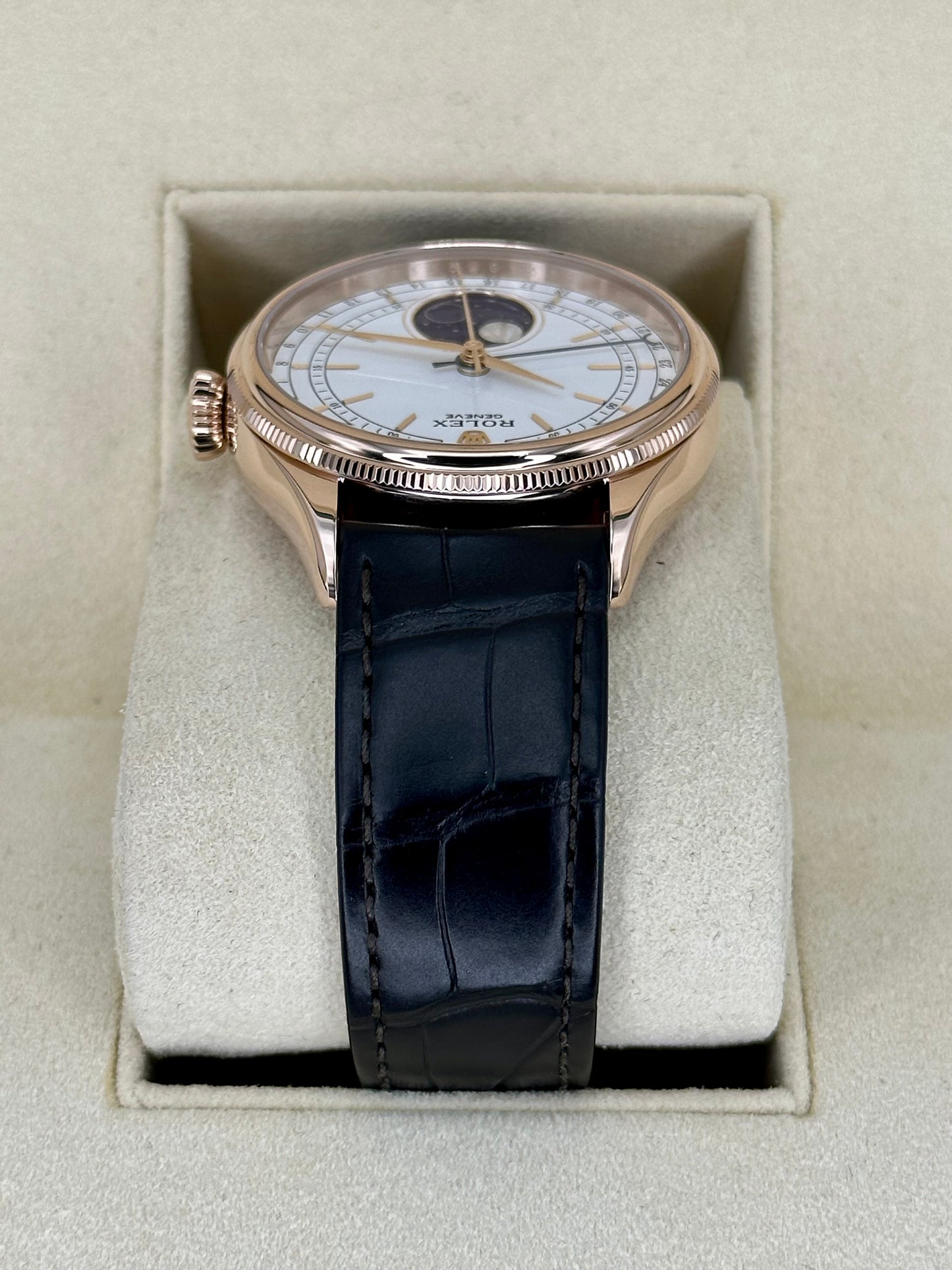 2022 Rolex Cellini Moonphase 39mm 50535 Rose Gold White Dial - MyWatchLLC