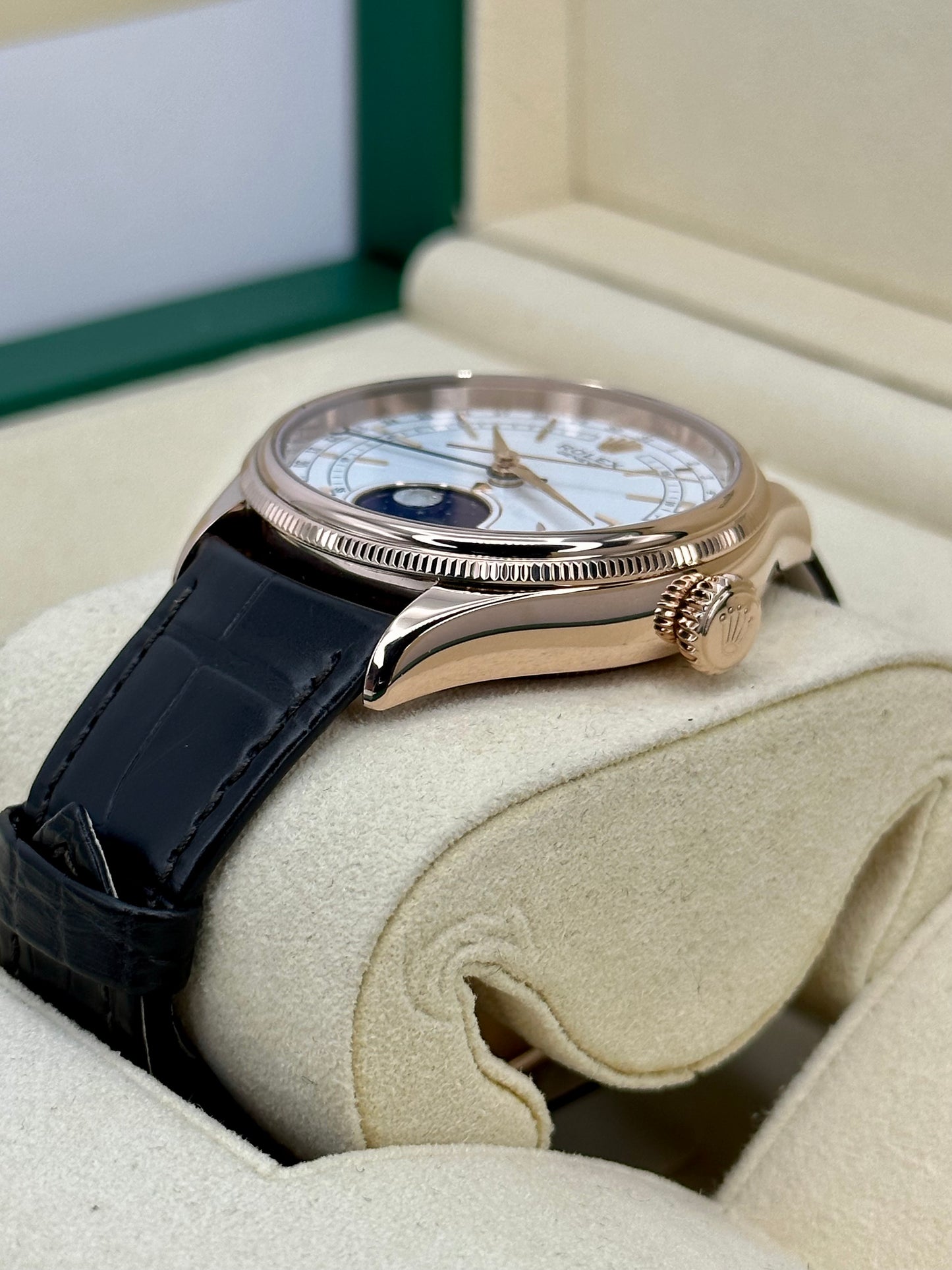 2022 Rolex Cellini Moonphase 39mm 50535 Rose Gold White Dial - MyWatchLLC