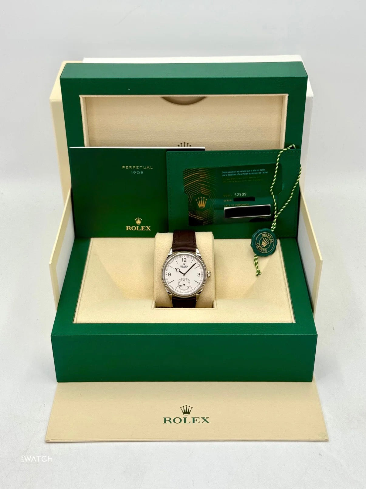 NEW 2025 Rolex Perpetual 1908 39mm 52509 18kt White Gold White Dial - MyWatchLLC