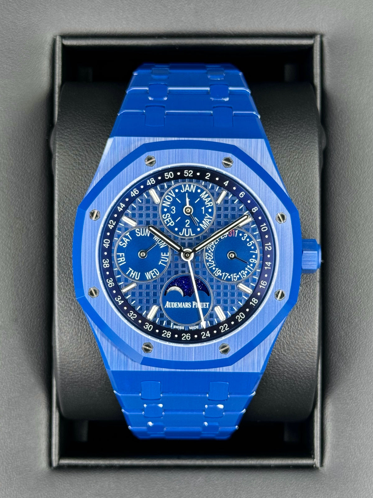 NEW 2024 Audemars Piguet Royal Oak Perpetual Calendar 26579CS Blue Ceramic - MyWatchLLC