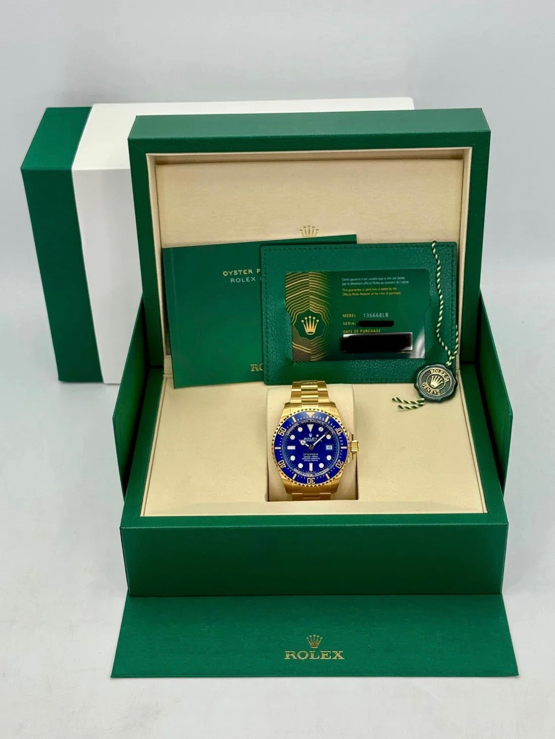 NEW 2026 Rolex Deepsea 44mm 136668LB 18K Yellow Gold Blue Dial