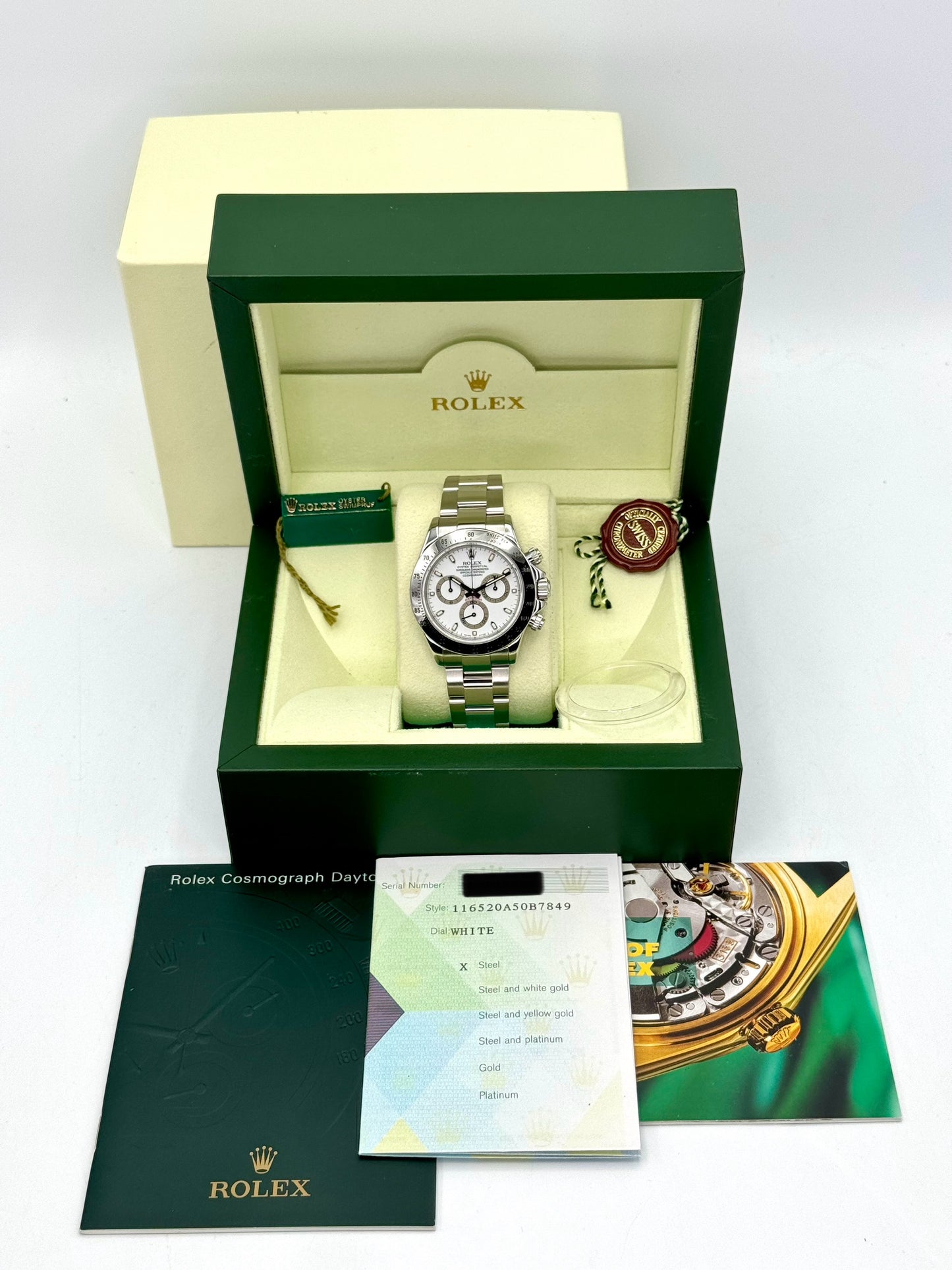 2005 Rolex Daytona 40mm 116520 Stainless Steel White Dial - MyWatchLLC