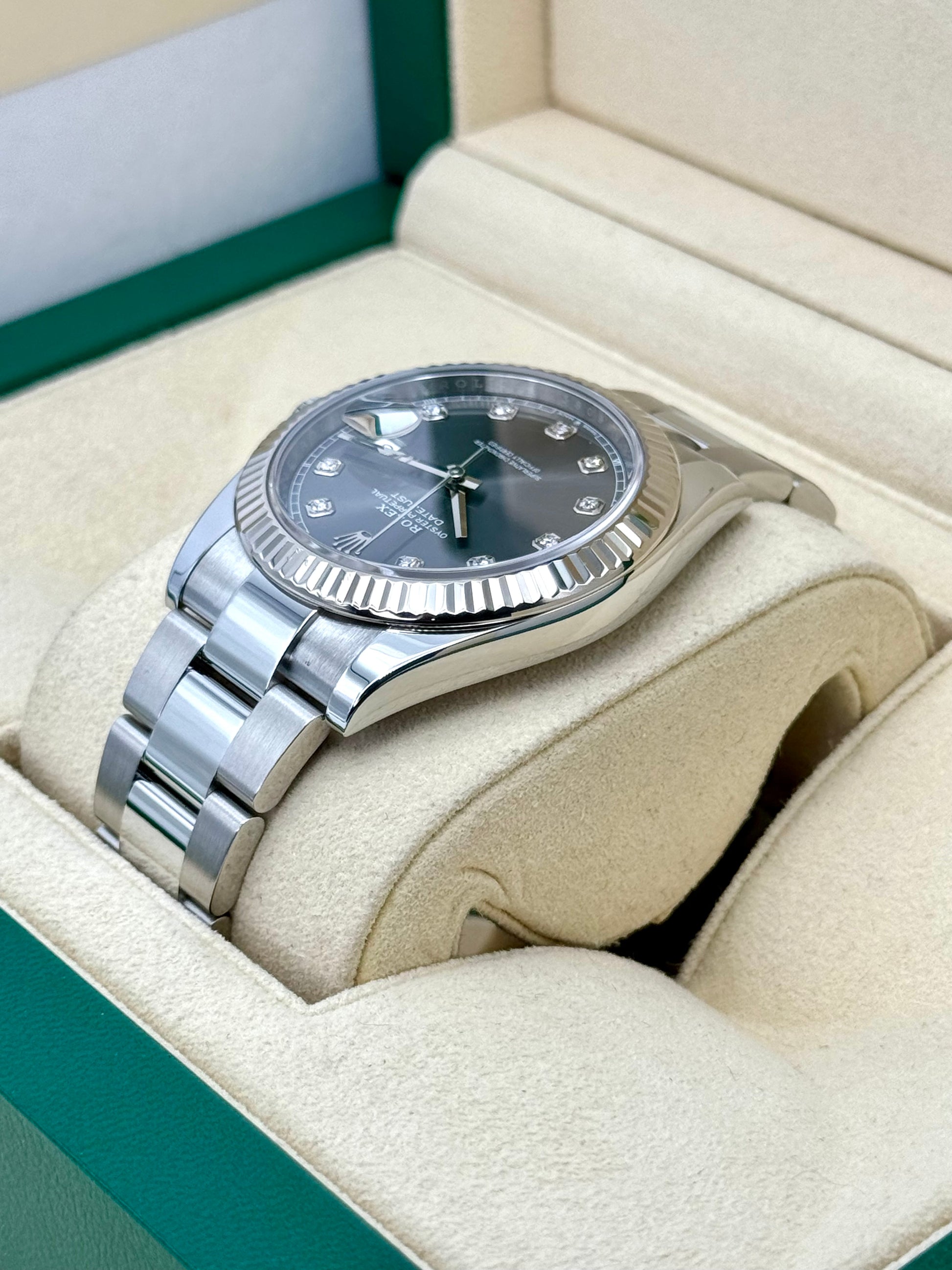 2021 Rolex Datejust 41mm Rhodium Diamond Dial 126334 - MyWatchLLC