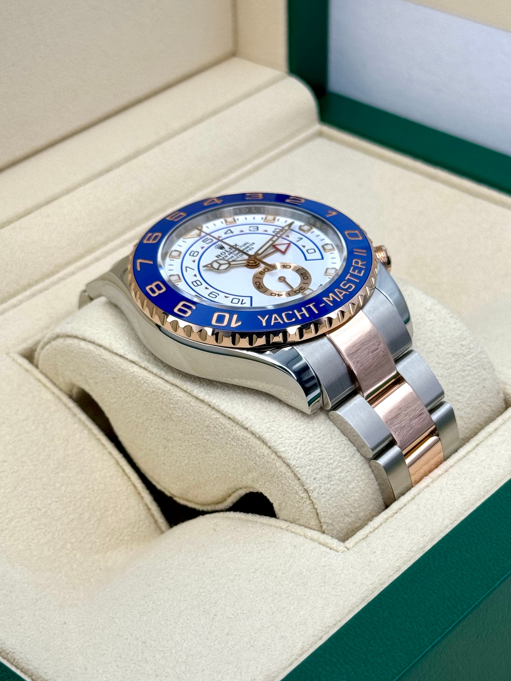 2018 Rolex Yacht-Master II 44mm 116681 Two-Tone White Dial - MyWatchLLC